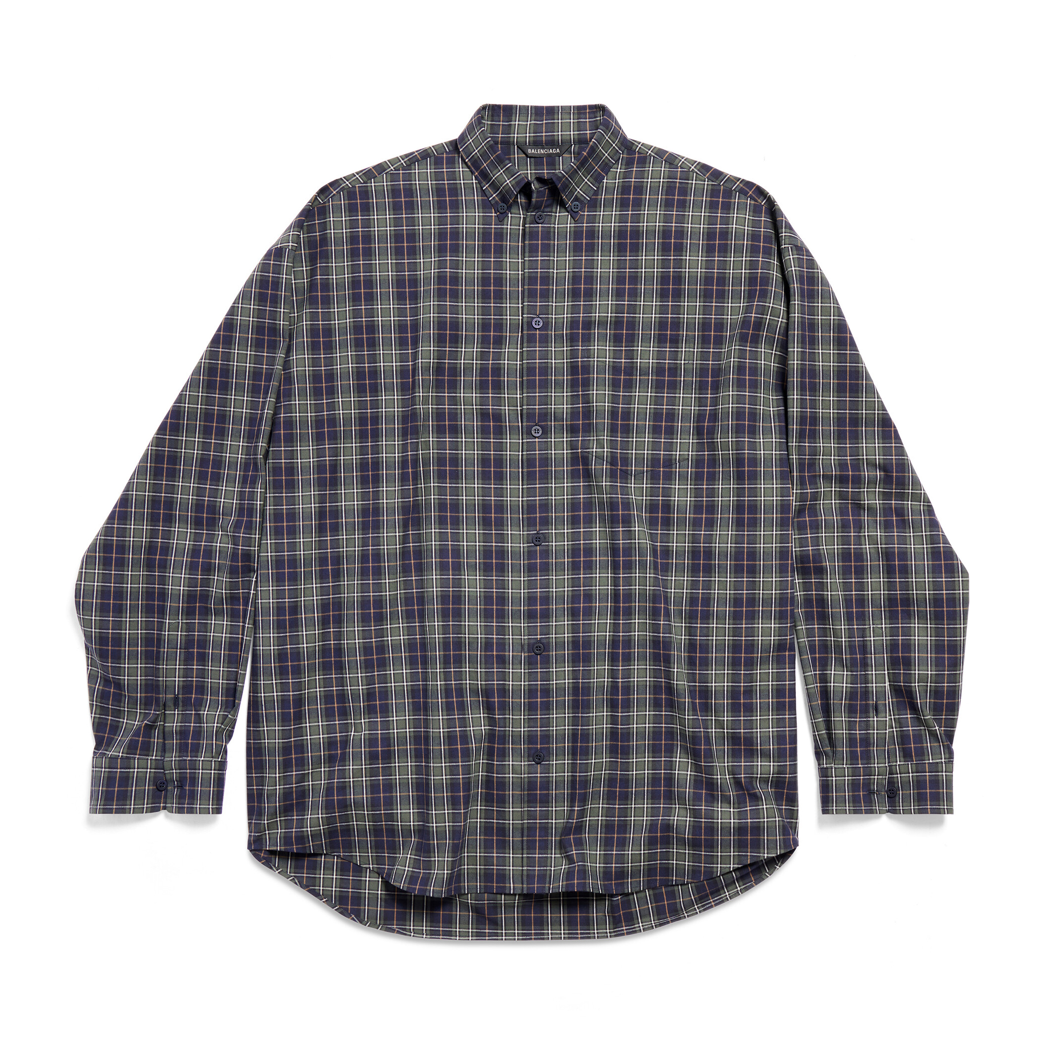 NIGO Balenciaga Men's Spring And Fall Color Blocking Plaid Single Breasted Cotton Long Sleeved Shirt #nigo98918