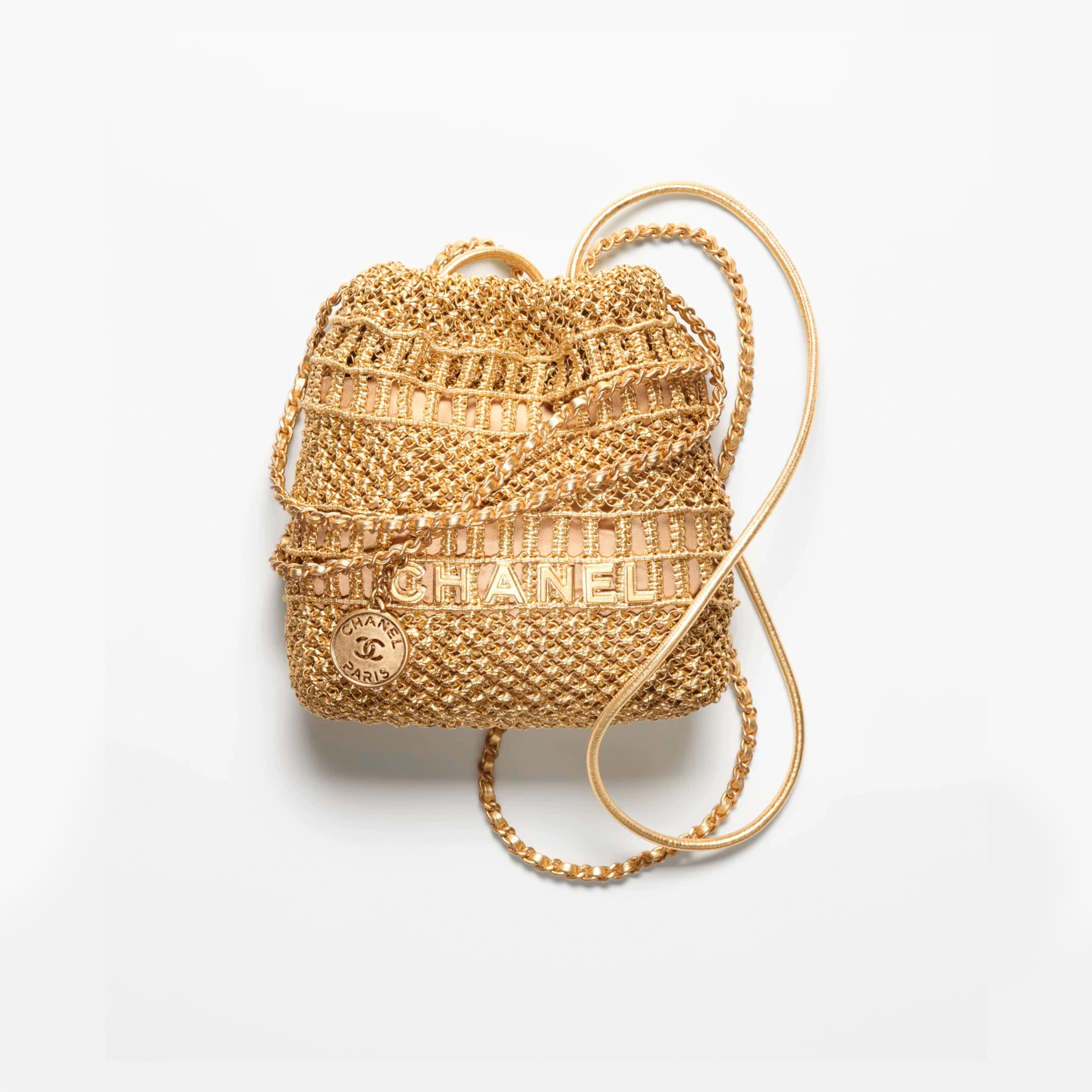 NIGO Chanel Women's Logo Gold Woven Cowhide Leather Crossbody Bag Letter Metal Chain Luxury Temperament Handbag #nigo98929