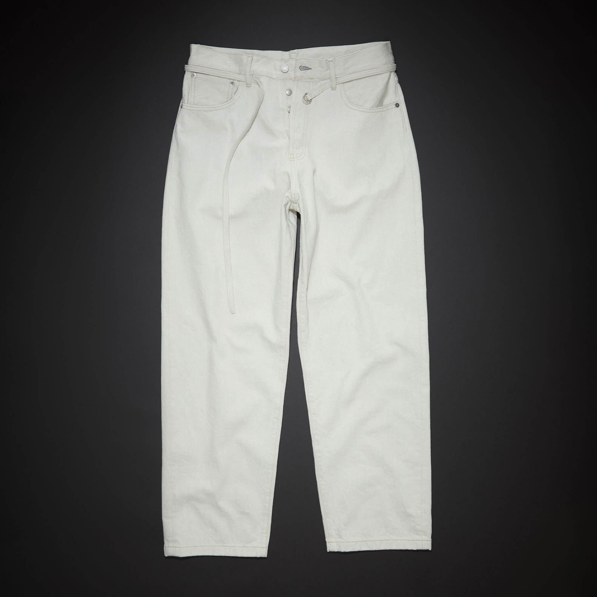 NIGO Acne Studios Men's Women's Four Seasons Solid Colour Cotton Adjustable Belt Loose Pants Straight Denim Pant Ngvp #nigo8174