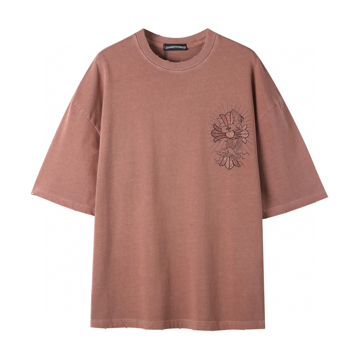 NIGO Chrome Hearts Men's Summer Hot Drill Logo Print Round Neck Cotton Short Sleeve T-Shirt #nigo98931