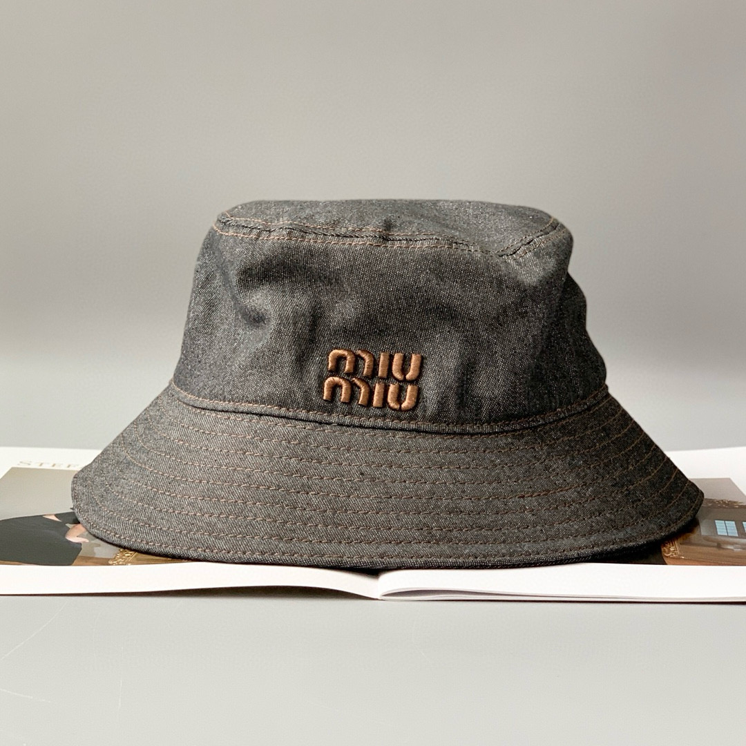 NIGO MiuMiu Men's and Women's Logo Embroidered Black Cowboy Fisherman's Cap Baseball Hat #nigo98957
