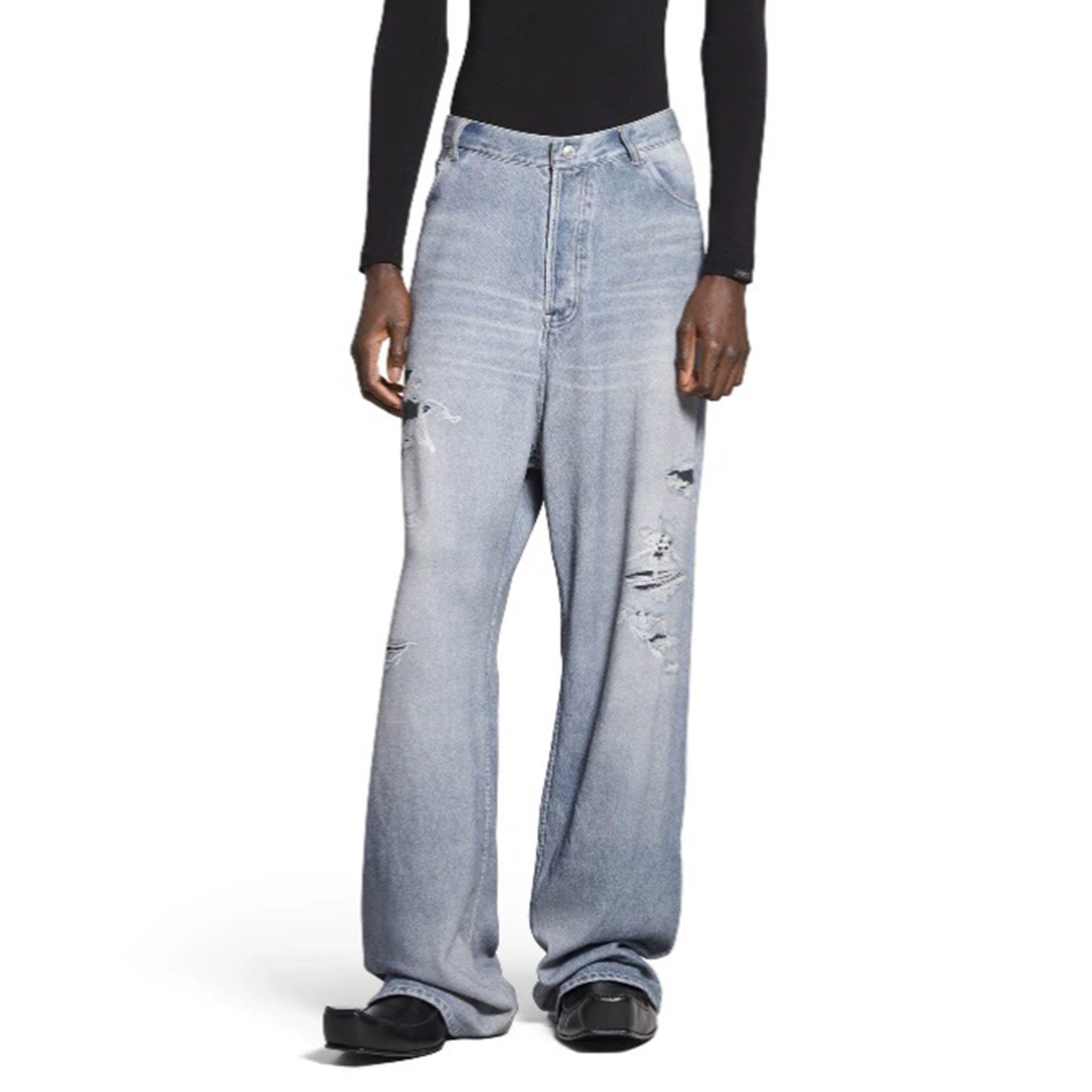 NIGO Balenciaga Men's And Women's Spring And Fall Cotton Printed Jeans Broken Holes Vintage Washed Casual Straight Pants Ngvp #nigo8169