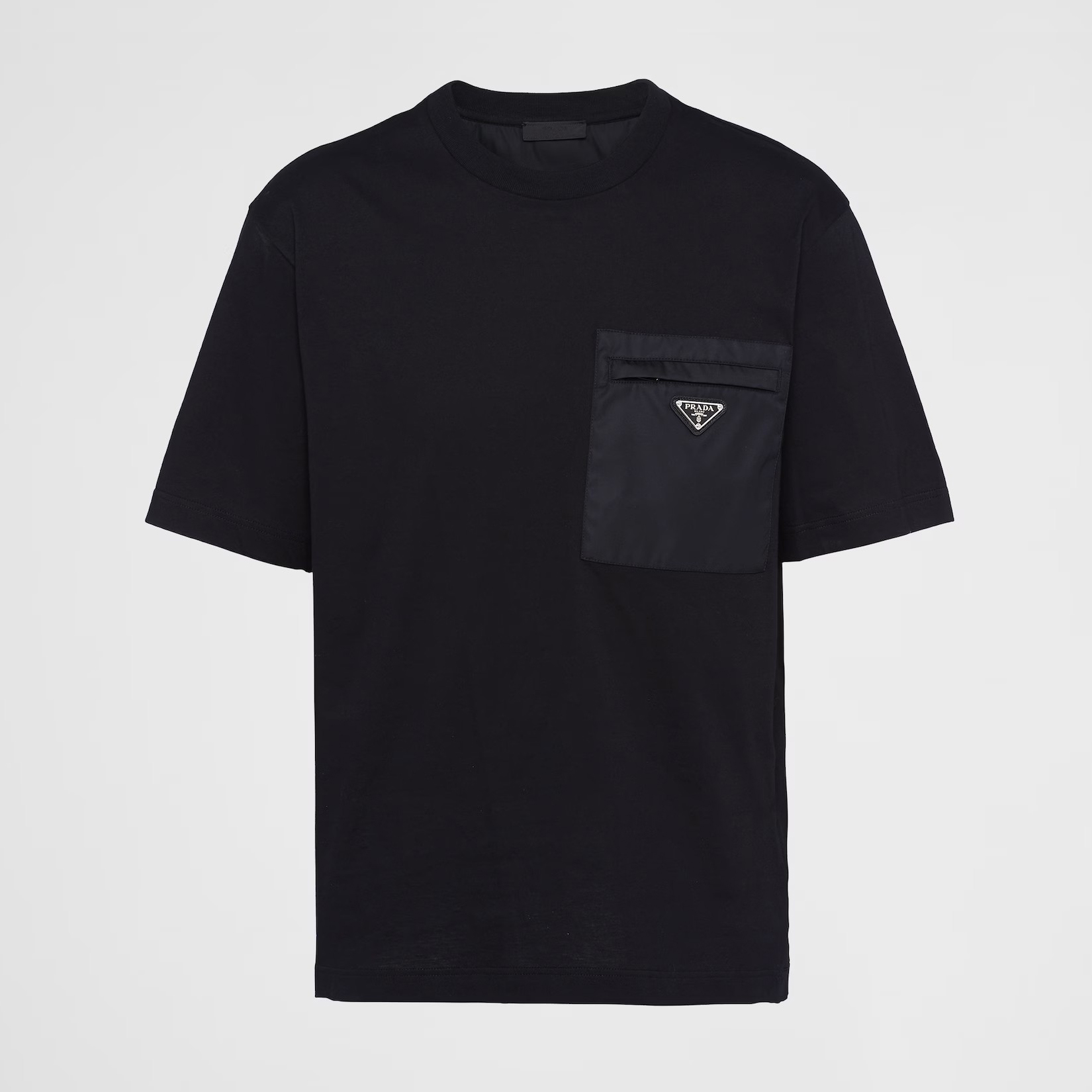 NIGO Prada Men's Summer Metal Triangle Label Nylon Pocket Crew Neck Cotton Short Sleeve T-Shirt #nigo98973