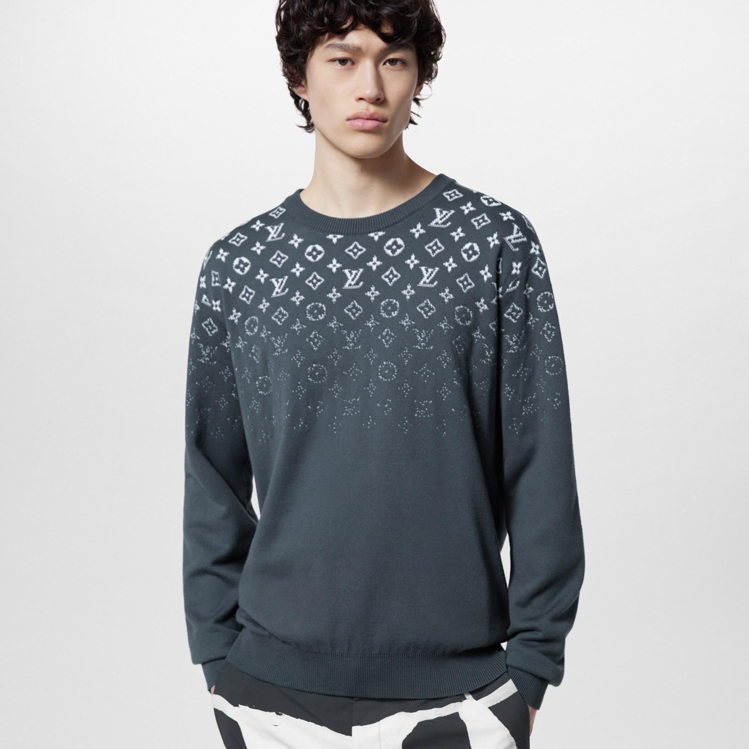 NIGO Louis Vuitton Men's Spring and Fall Gradient Logo Printed Round Neck Cotton Pullover Sweatshirt #nigo98968