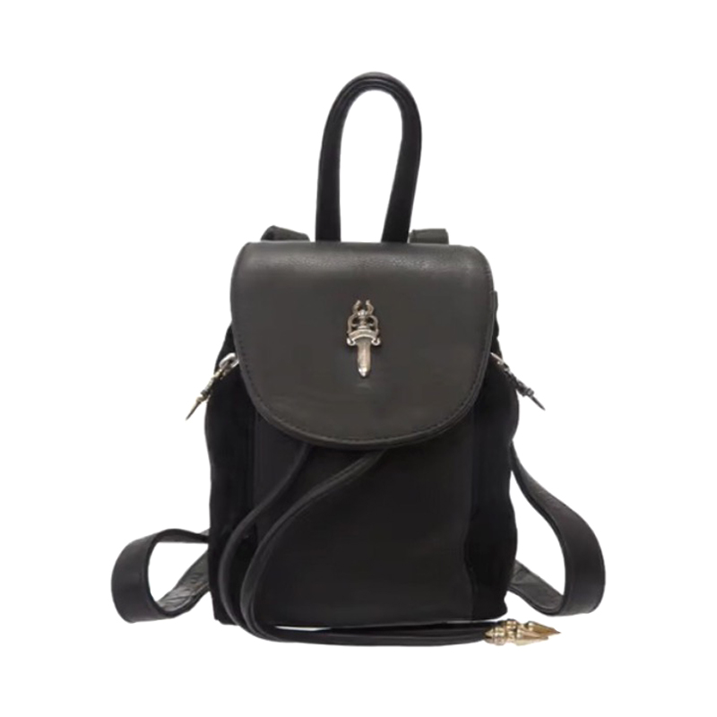 NIGO Chrome Hearts Women's Black Mini Model 925 Silver Leather Backpack Shoulder Bag Bags #nigo98972