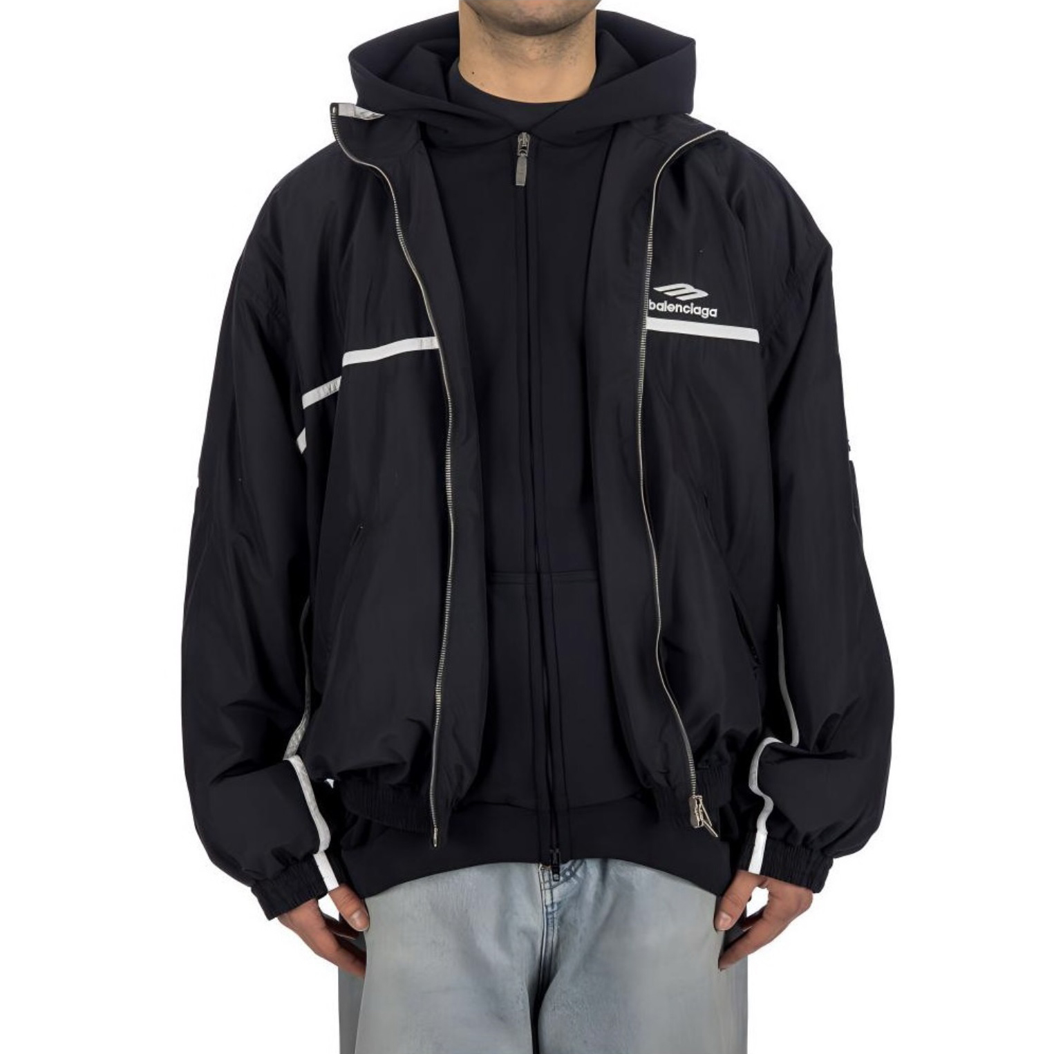 NIGO Balenciaga 3B Sports Icon Layered Tracksuit Men's Fall/Winter Logo Pattern Zipper Loose Fit Long Sleeve Jacket #nigo98984