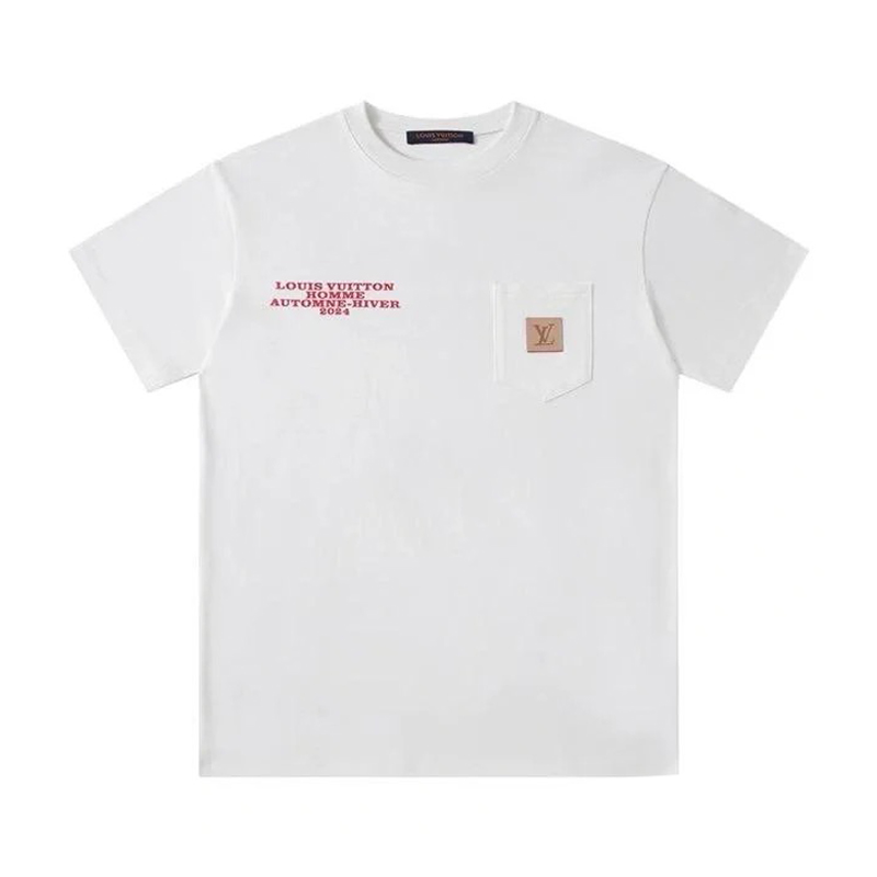 NIGO Louis Vuitton Men's Summer Letter Printed Patch Pocket Round Neck Cotton Short Sleeve T-Shirt #nigo98991