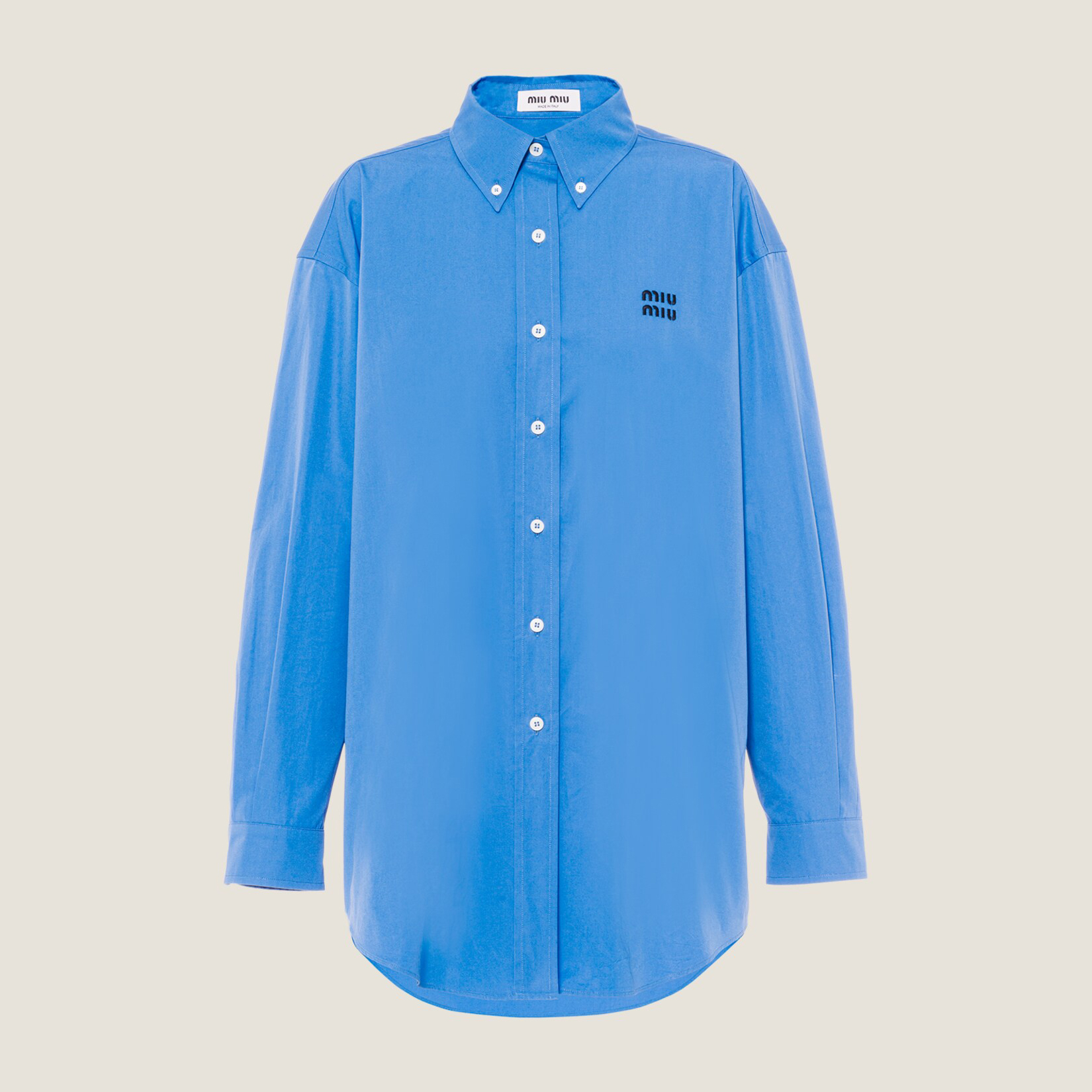 NIGO MiuMiu Men's Spring Summer Blue Letter Printed Lapel Single Breasted Long Sleeve Shirt #nigo98988