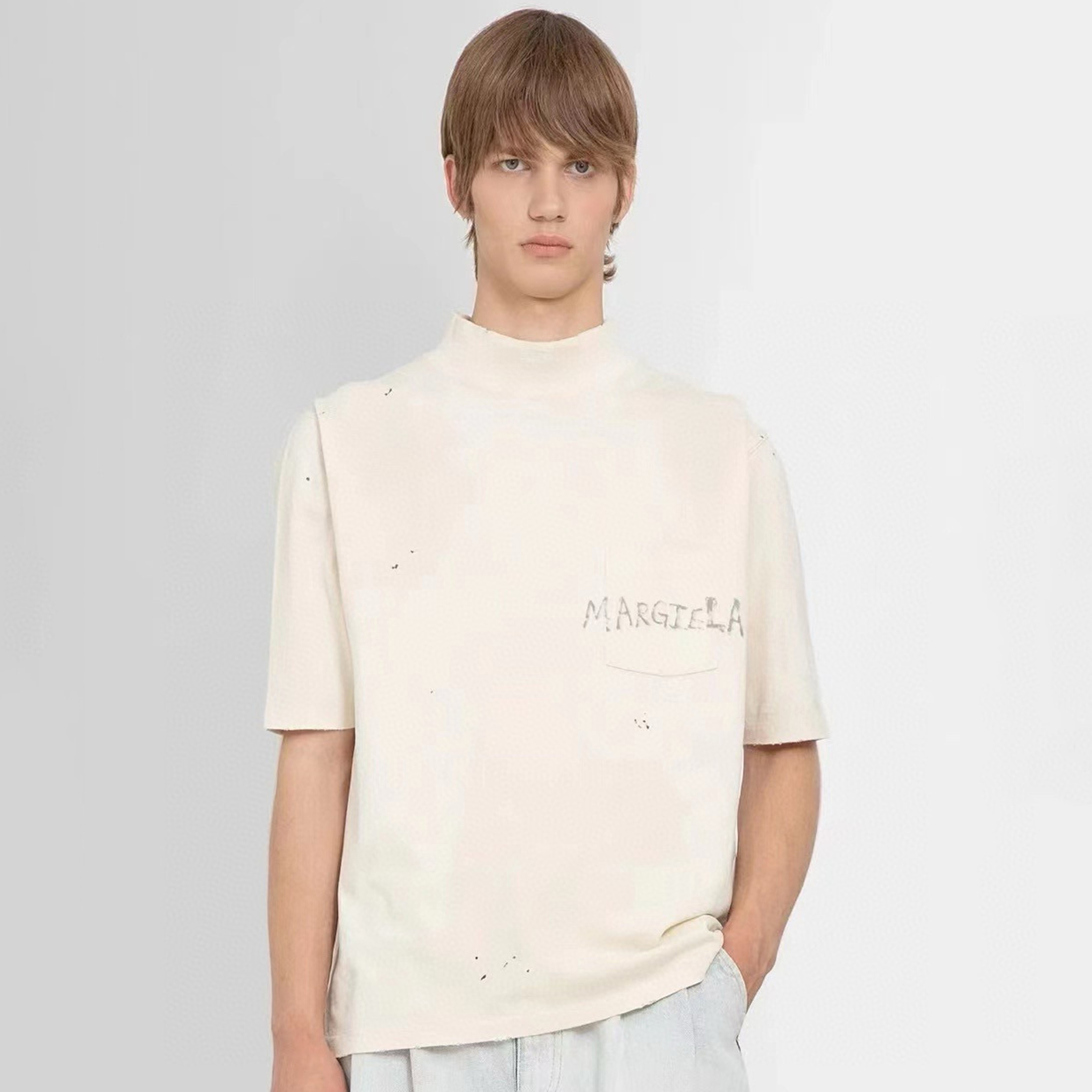 NIGO Men's Women's Summer Solid Color Printed Logo Cotton Half High Neck Short Sleeve Fitted Casual T-Shirt Ngvp #nigo8179