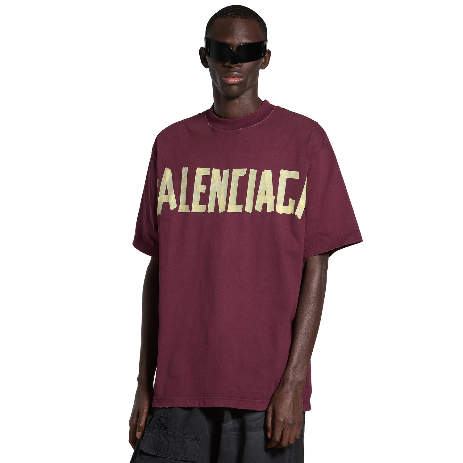NIGO Balenciaga Men's Summer Crimson Letter Print Round Neck Regular Fit Short Sleeve T-Shirt #nigo98985