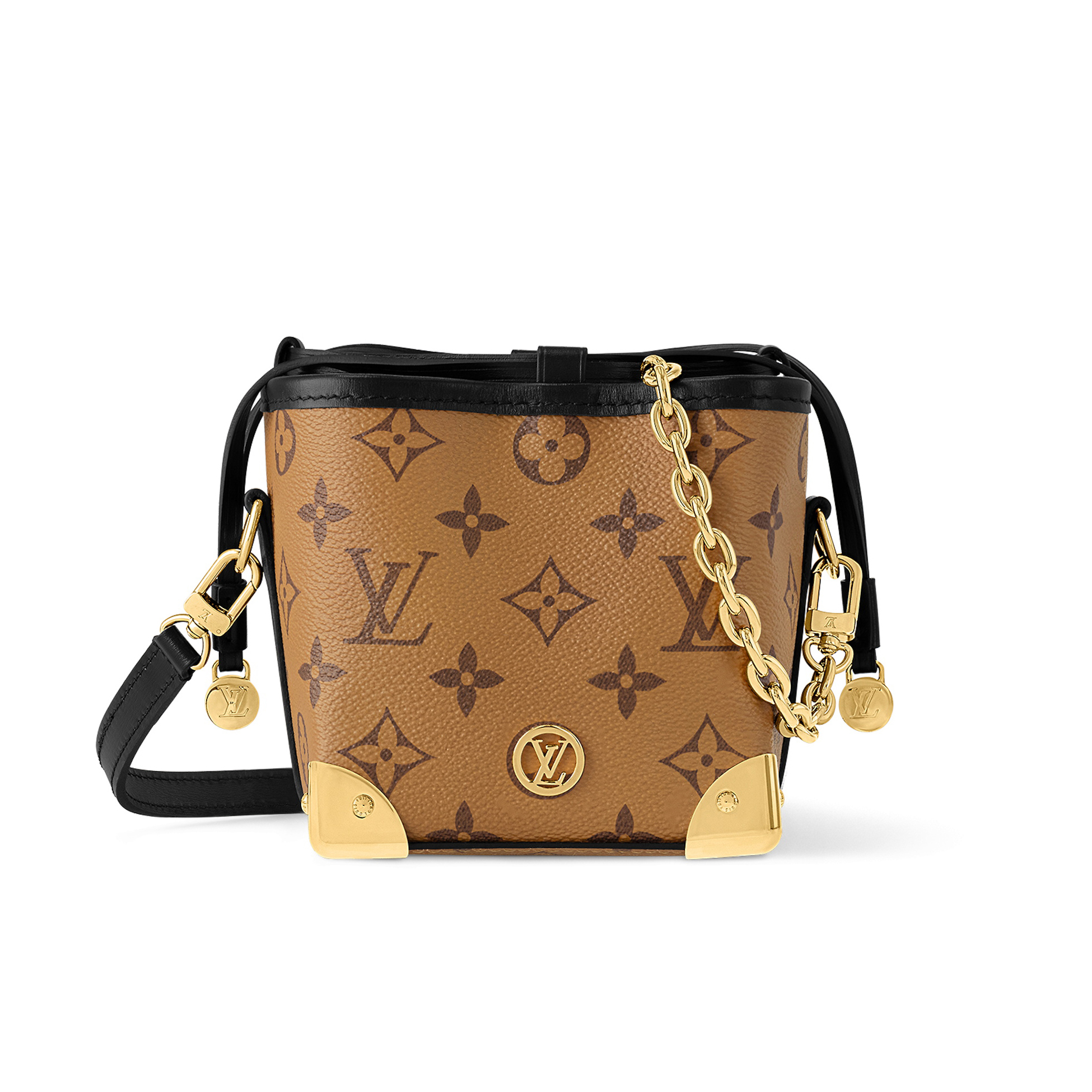 NIGO Louis Vuitton NOÉ PURSE LV CHARMS Women's Brown Old Flower Full Print Drawstring Closure Chain Leather Bucket Bag Shoulder Crossbody Bags #nigo98999
