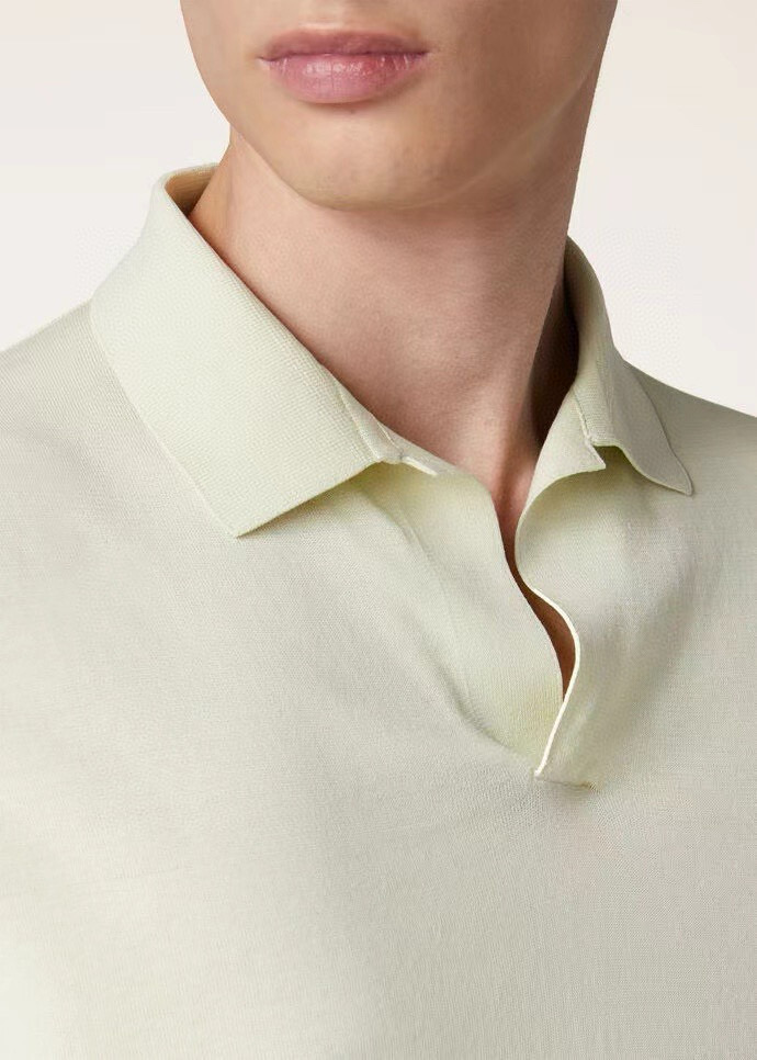 NIGO Loro Piana Men's Summer Solid Color Lapel Fit Ryome Short Sleeve Polo Shirt Ngvp #nigo8214