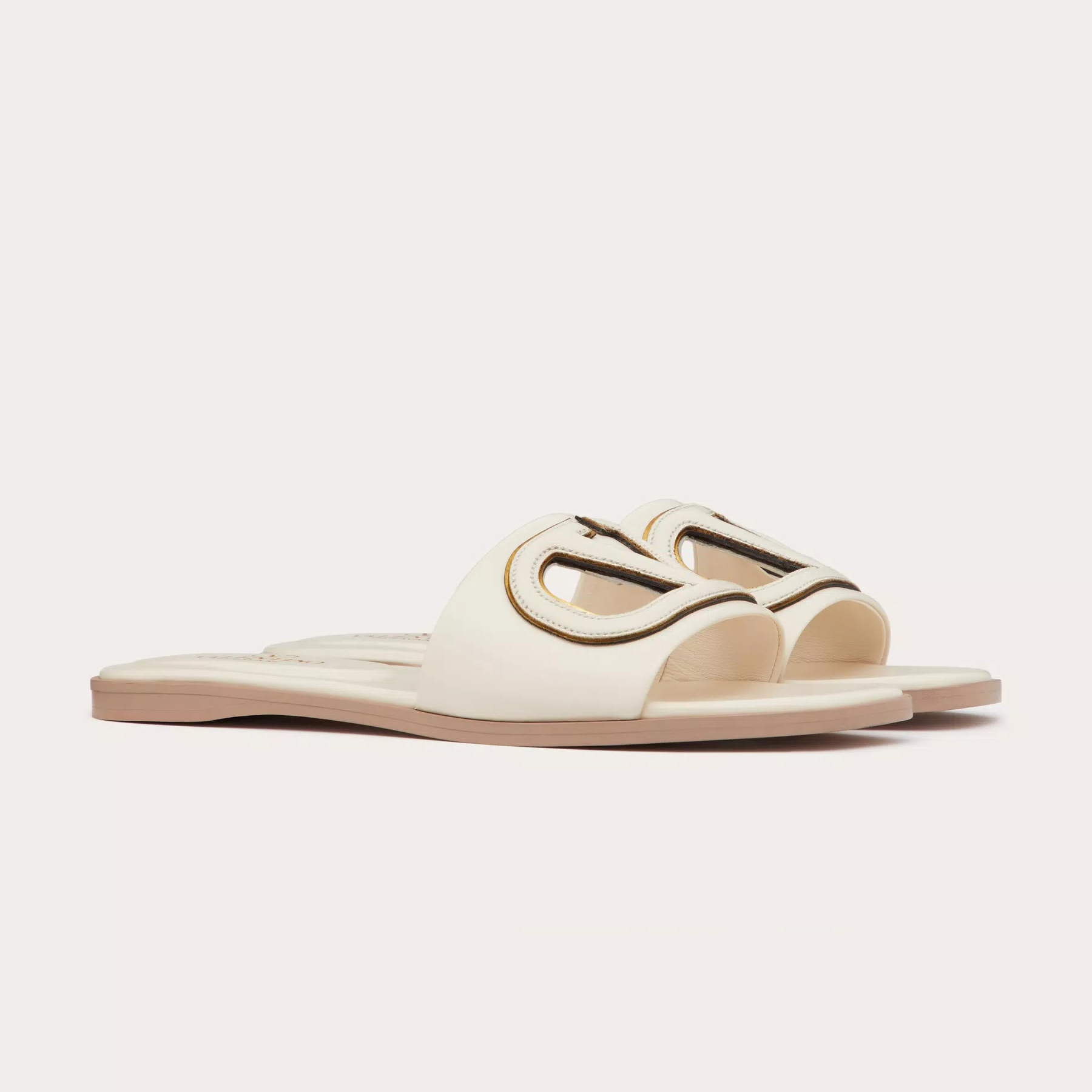NIGO Valentino Women's Summer Solid Color Leather Flat Slippers Sandals Shoes #nigo99113