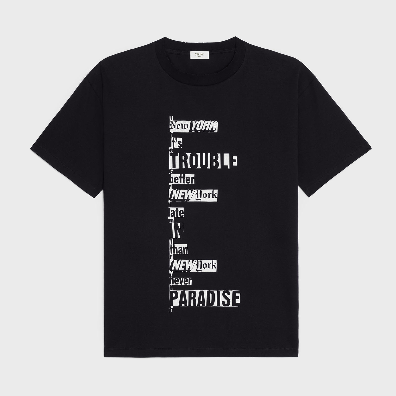 NIGO Celine Men's Summer Letter Print Round Neck DASH Snow Loose Knit Cotton Black T-Shirt Ngvp #nigo8183