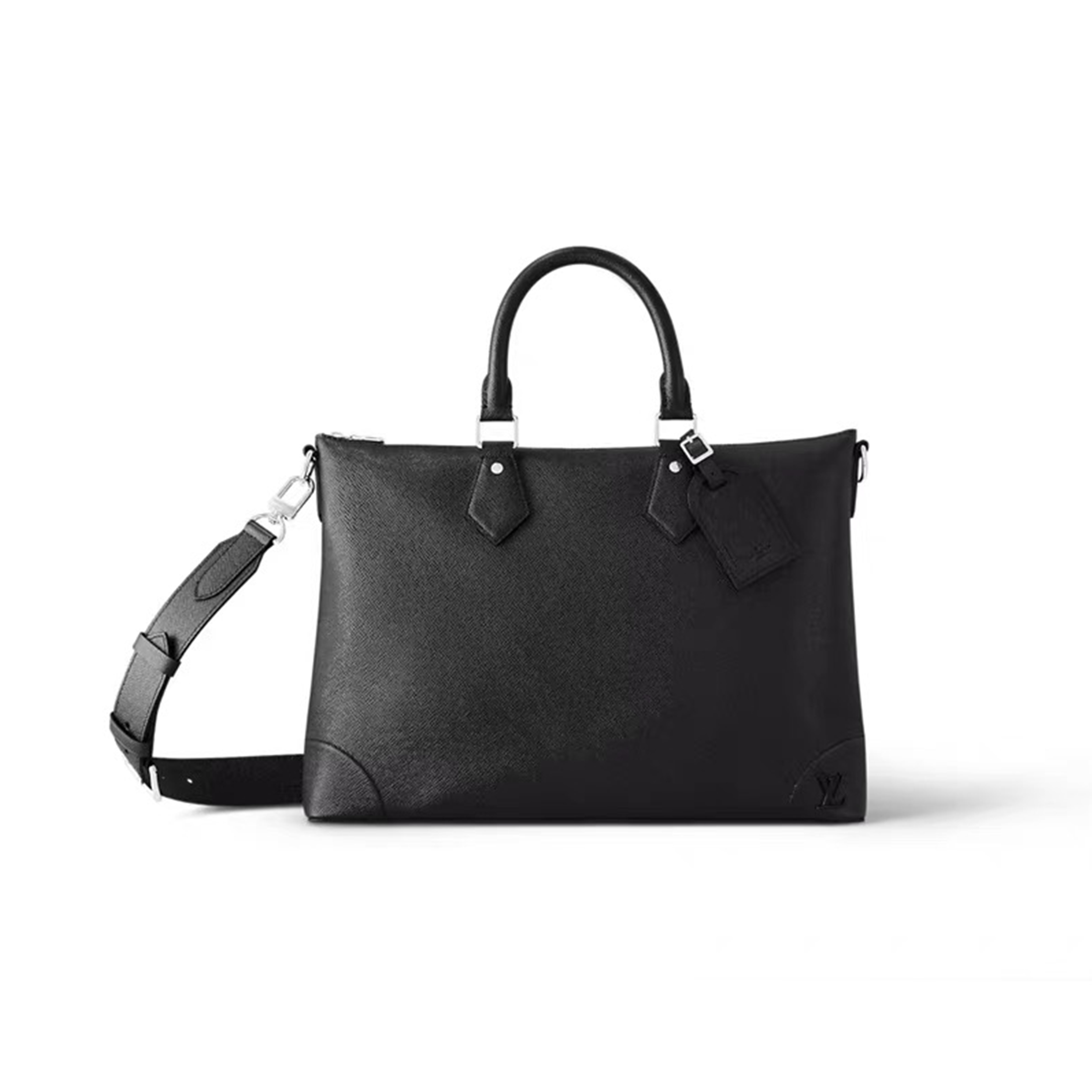 NIGO Louis Vuitton Men's Women's Black Cowhide Briefcase Bags Corner Logo Tote Slanting Cross Computer Bag Casual Bag #nigo99117