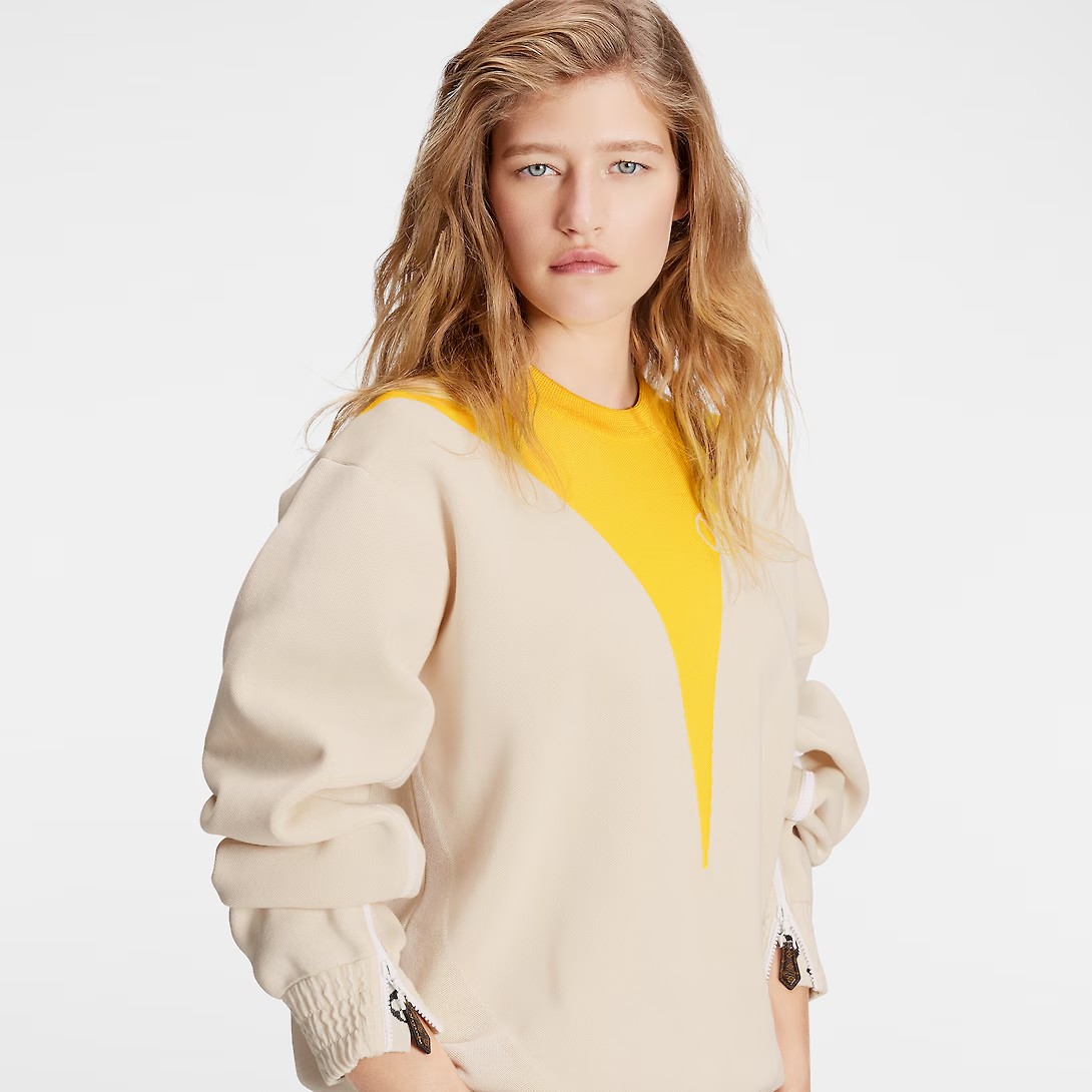 NIGO Louis Vuitton Women's Spring, Autumn And Winter Colorblocking Round Neck Loose Open Sleeve Yellow Accent Sweater Ngvp #nigo8217