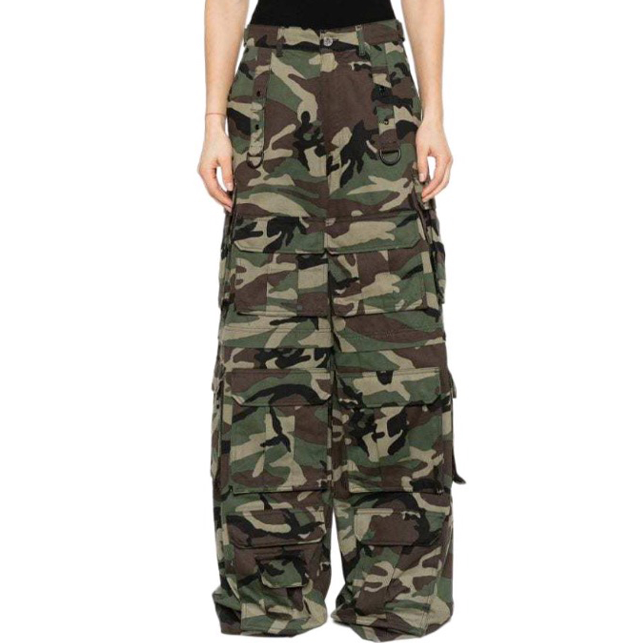 NIGO Vetements Men's Women's Cotton Zipper Camouflage Multi-Pocket Fitted Wide Leg Work Pants Ngvp #nigo8221