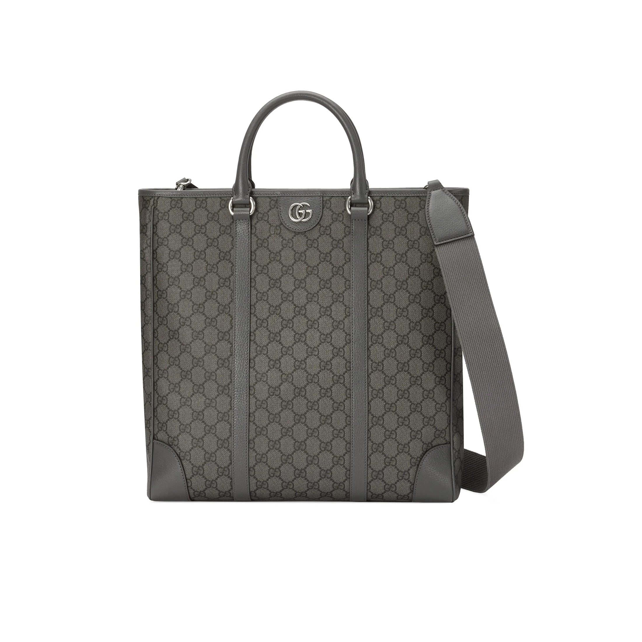 NIGO Gucci Men Women Logo Letter Tote Bag Medium Gray Vintage Leather Crossbody Handbag Briefcase #nigo99118
