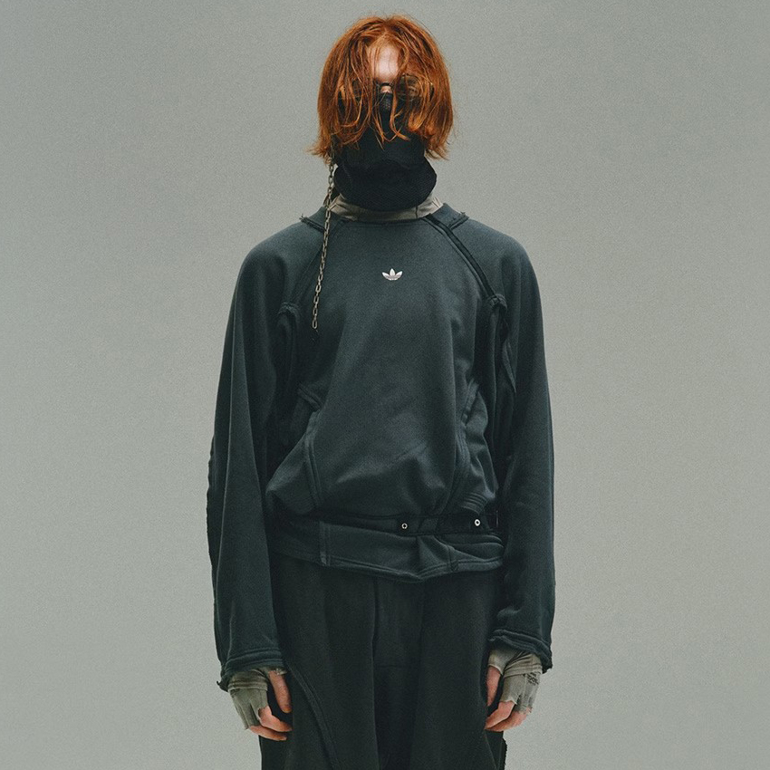 NIGO Adidas Originals X HAMCUS Men's and Women's Solid Colour Cropped Round Neck Pullover Long Sleeve Sweatshirt #nigo99124