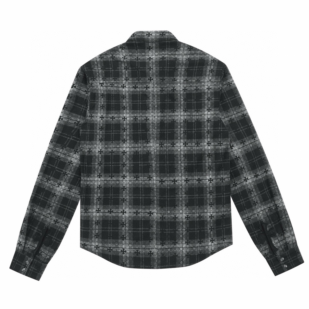 NIGO Chrome Hearts Men's Spring and Autumn Dark Logo Lapel Single Breasted Long Sleeve Shirt #nigo99127