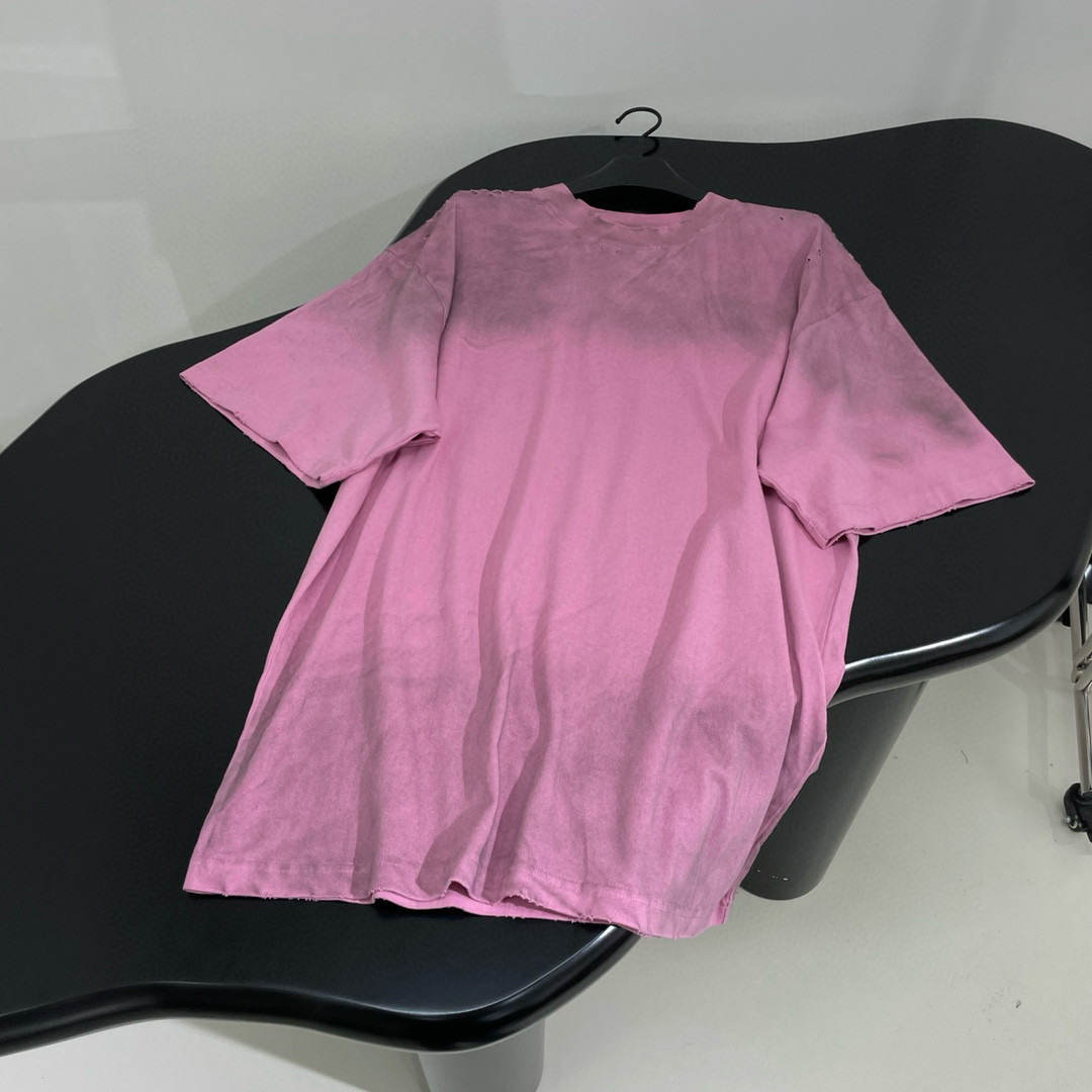 NIGO Balenciaga Men's And Women's Summer Do Old Solid Colour Broken Letter Print Round Neck Cotton Short Sleeve T-shirt #nigo99137