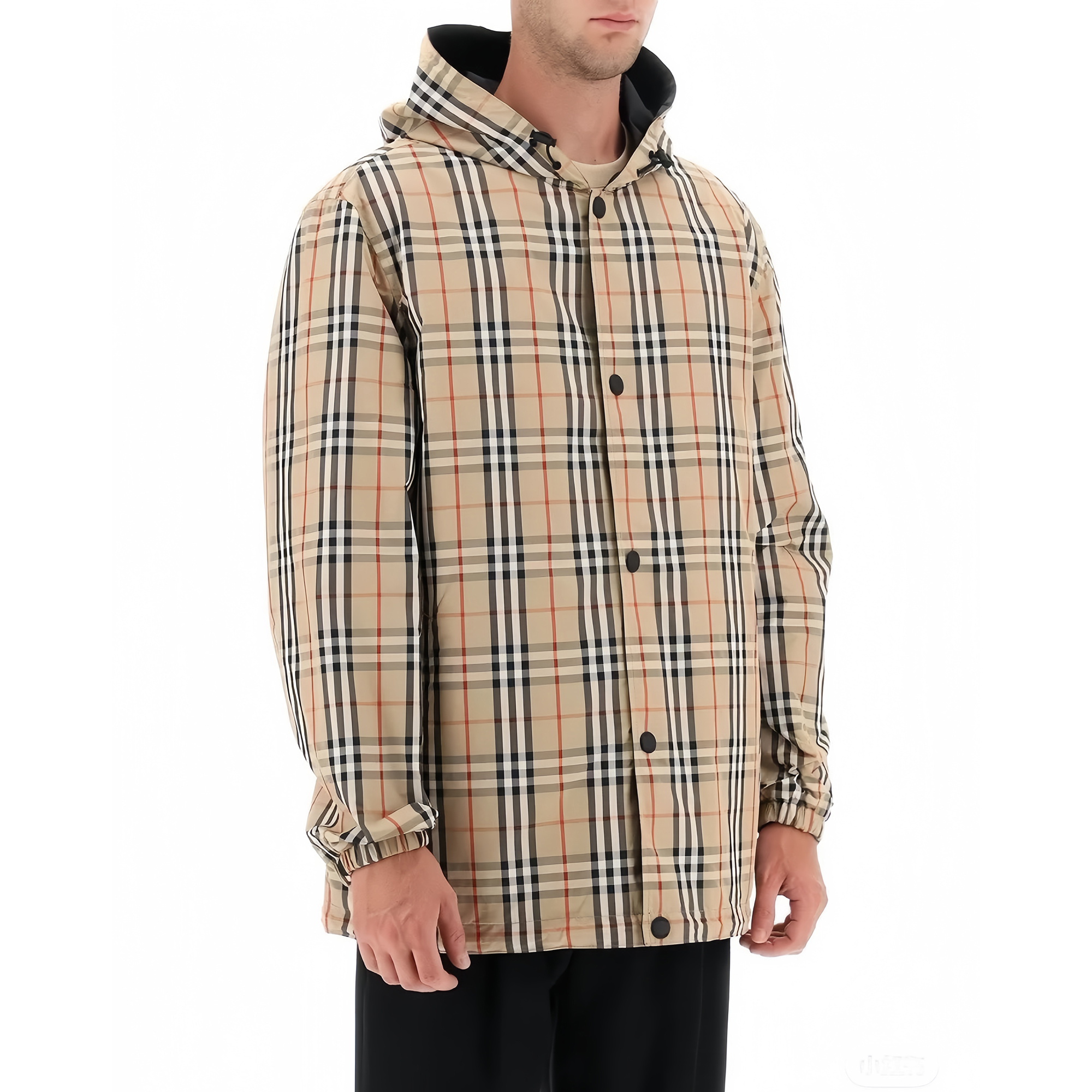 NIGO Burberry Men's Autumn and Winter Check Printed Hooded Single Breasted Reversible Jacket #nigo99139
