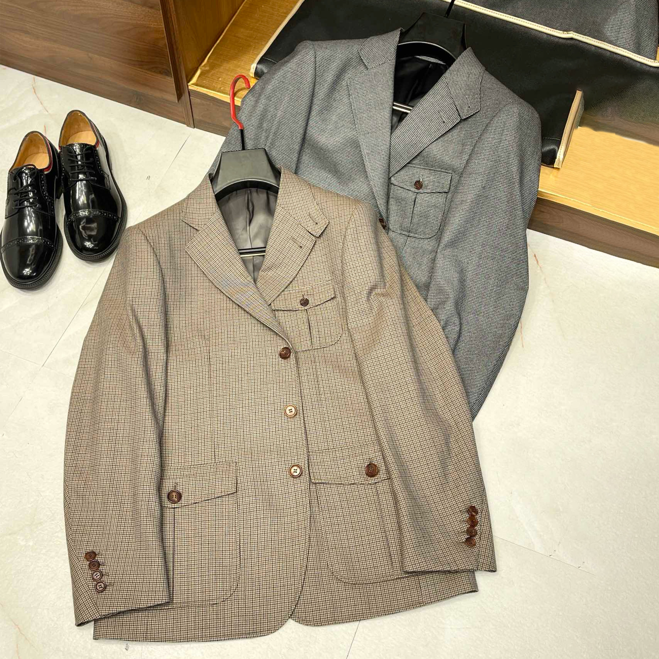 NIGO Loro Piana Men's Spring And Fall Wool Bird's-eye Jacquard Suit Jacket Fashion Temperament Lapel Single-breasted Jacket Ngvp #nigo8228