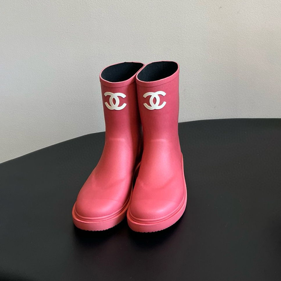 NIGO Chanel Women's Solid Rubber Tall Rain Boots Shoes #nigo99138