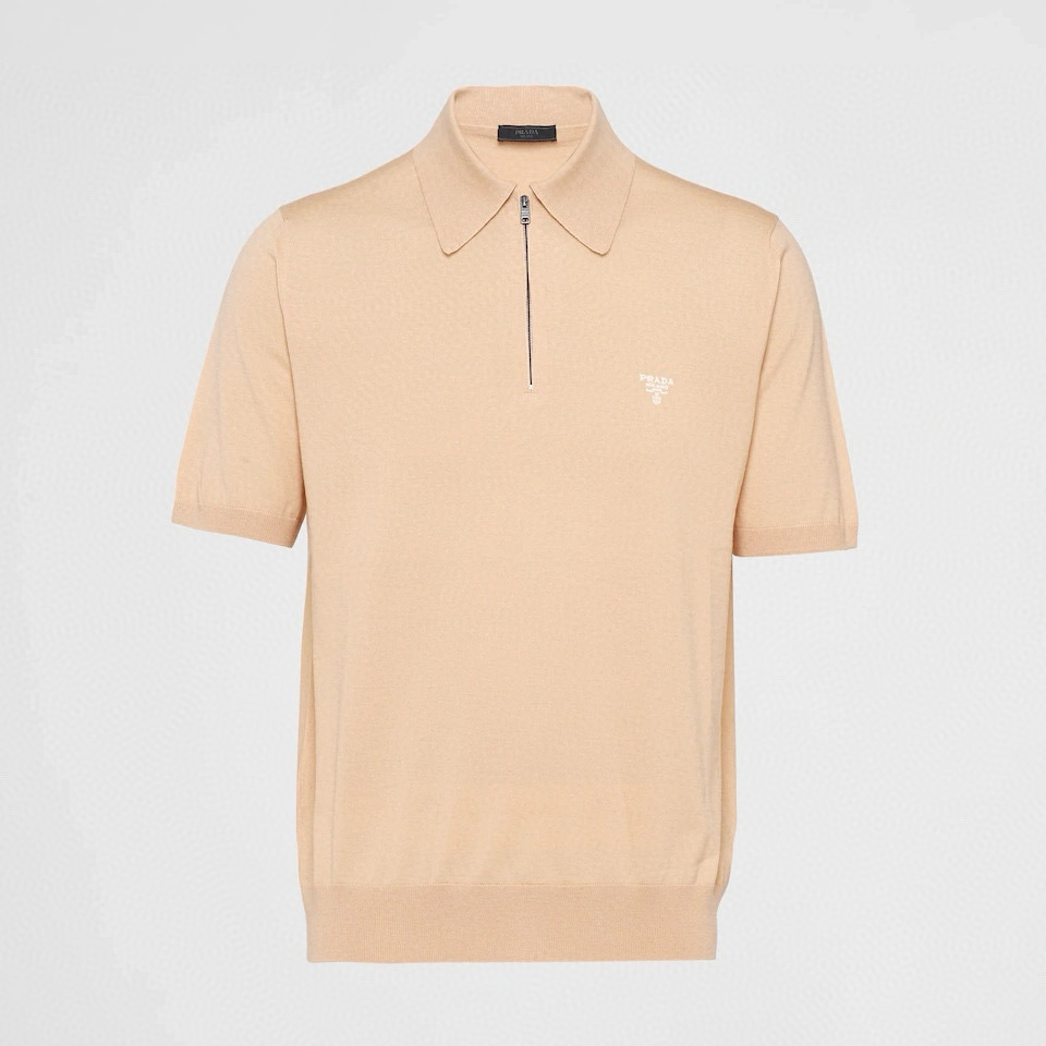 NIGO Prada Men's Summer Solid Colour Zip Polo Neck Polyester Lapel Short Sleeve T-Shirt #nigo99156