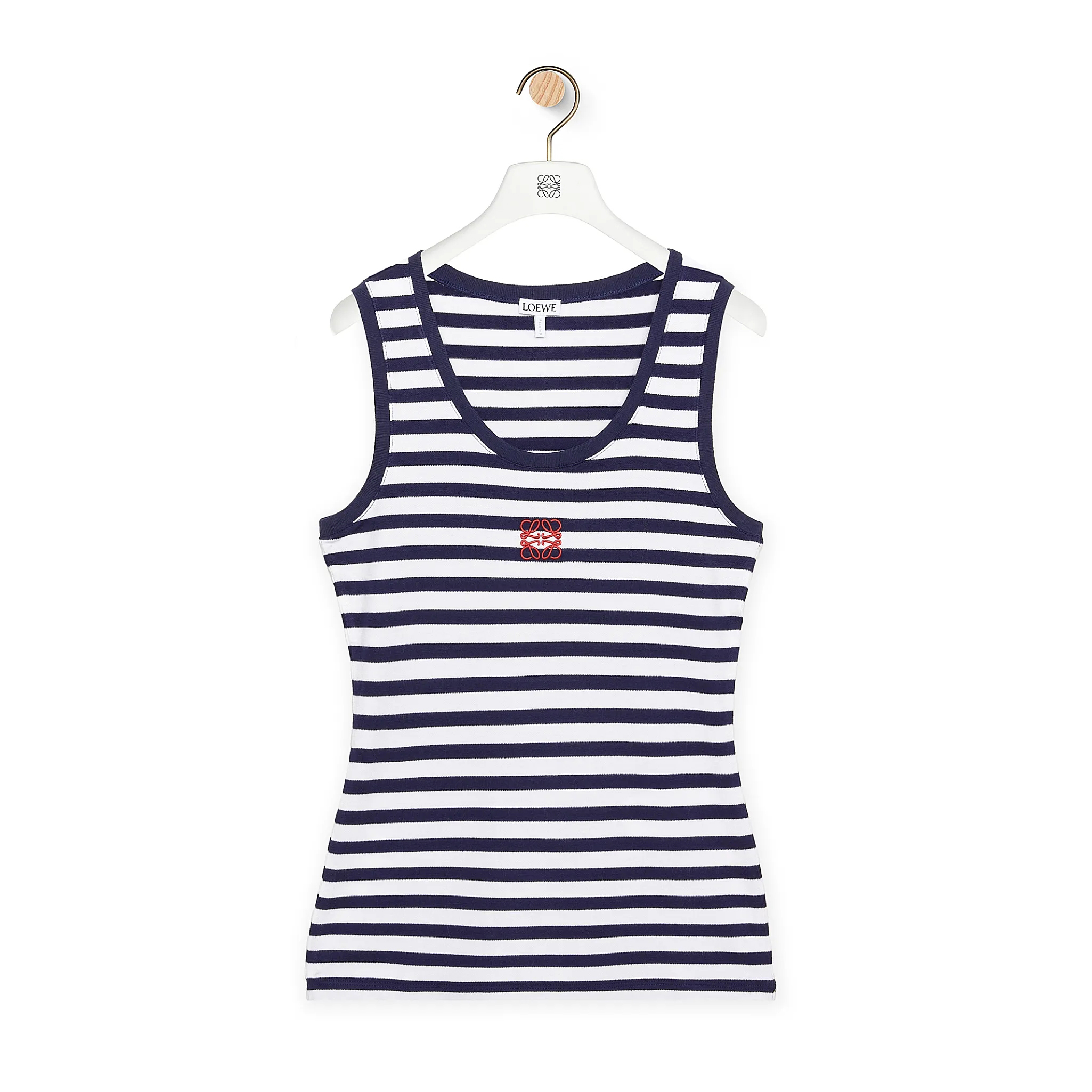 NIGO MiuMiu Women's Summer Black and White Striped Embroidered Logo Cotton Round Neck Sleeveless Tank Top #nigo99162