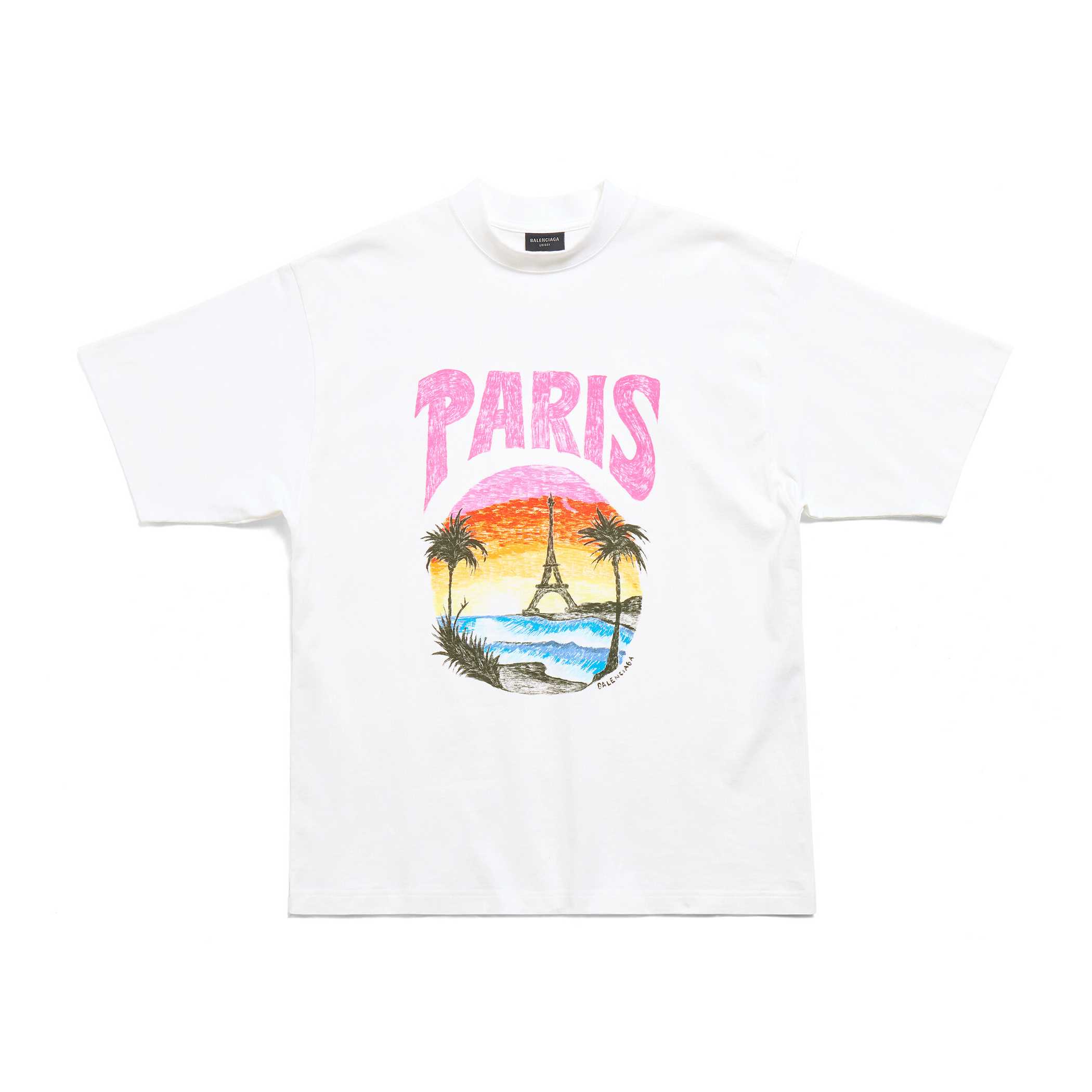 NIGO Balenciaga Paris Tropical Men's and Women's Black and White Vintage Plain Knit Medium Fit Short Sleeve T-Shirt #nigo99154