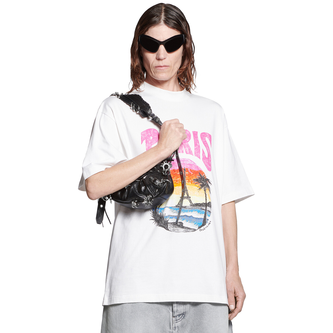 NIGO Balenciaga Paris Tropical Men's and Women's Black and White Vintage Plain Knit Medium Fit Short Sleeve T-Shirt #nigo99154