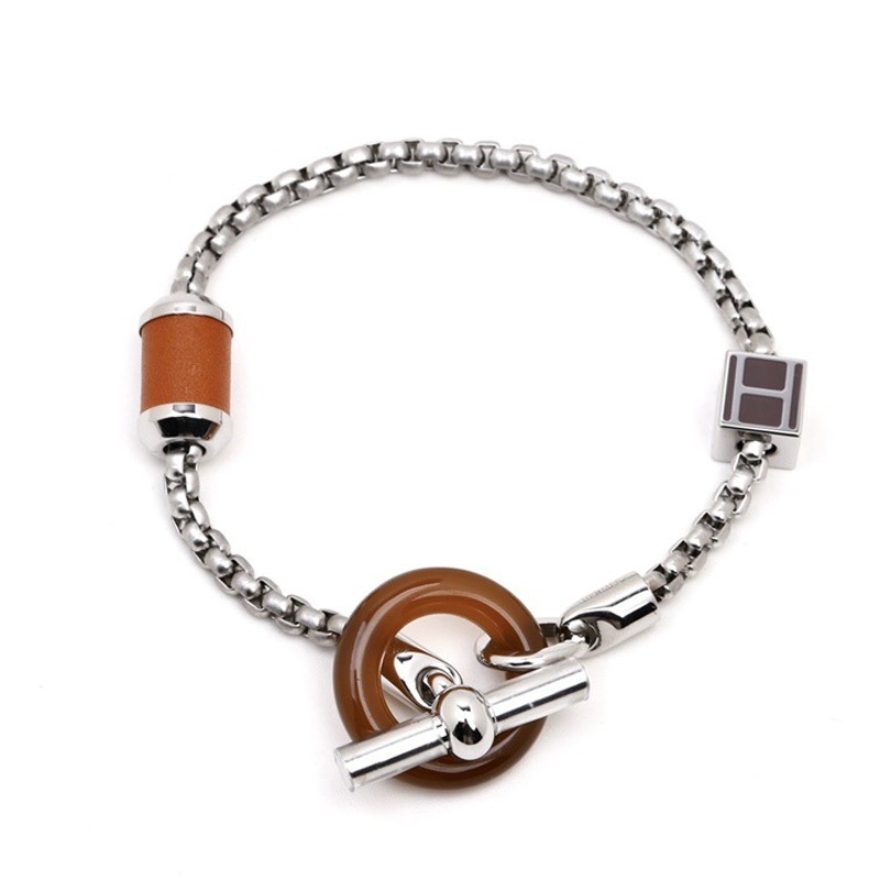 NIGO Hermes Men's Women's Fashion Cow Horn Buckle Necklace Leather Jewelry Metal Decorative Bracelet Couple Accessories Ngvp #nigo8229