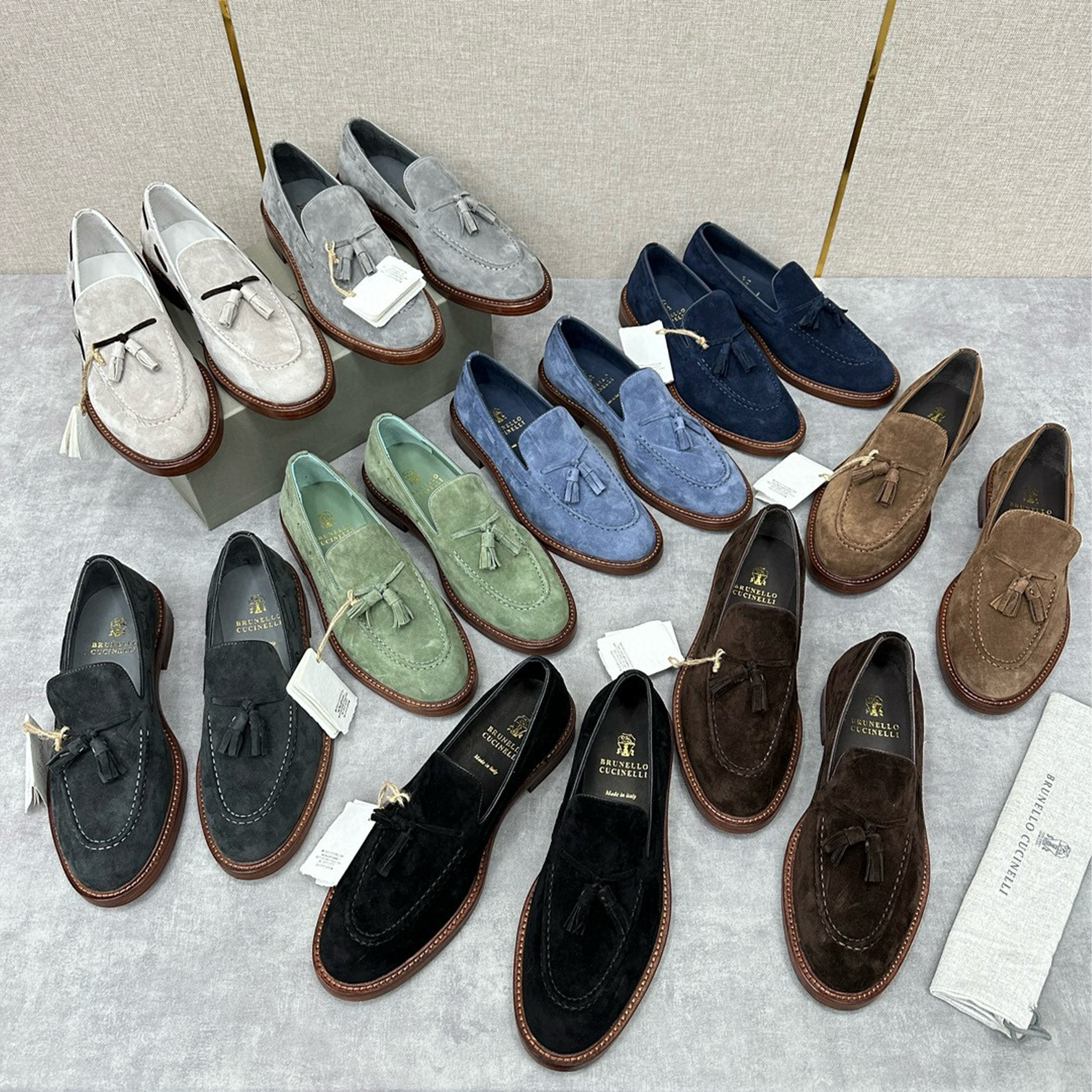 NIGO Brunello Cucinelli Men's Fashion Solid Color Casual Tassel Loafers Suede Shoes Ngvp #nigo8255