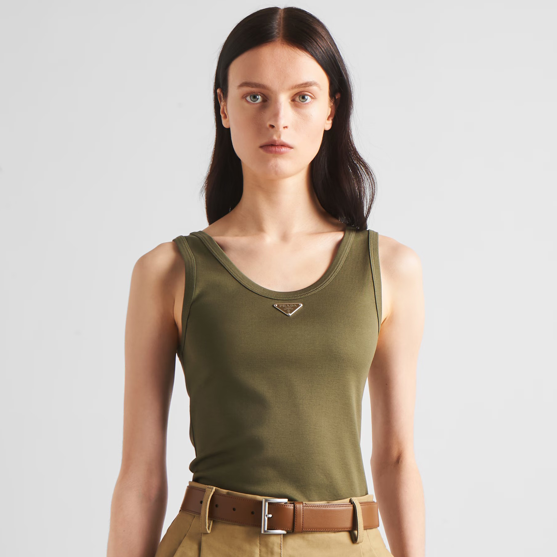 NIGO Prada Women's Summer Solid Colour Logo Round Neck Long Tank Top #nigo99178