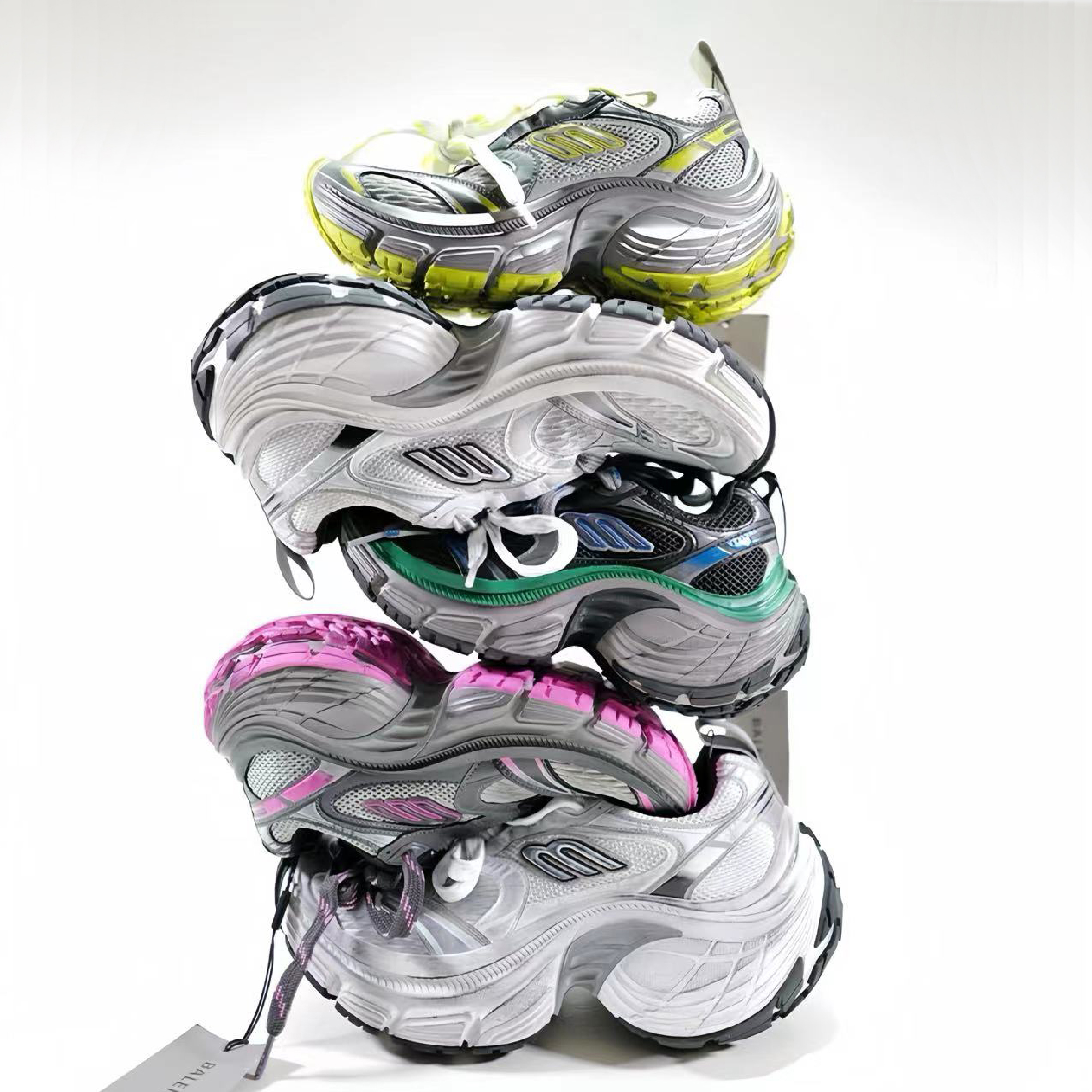 NIGO Balenciaga Men's And Women's 10xl Mesh Round Toe Lace Up Low Top Low Rubber Thick Sole Casual Sneakers Shoes #nigo98445