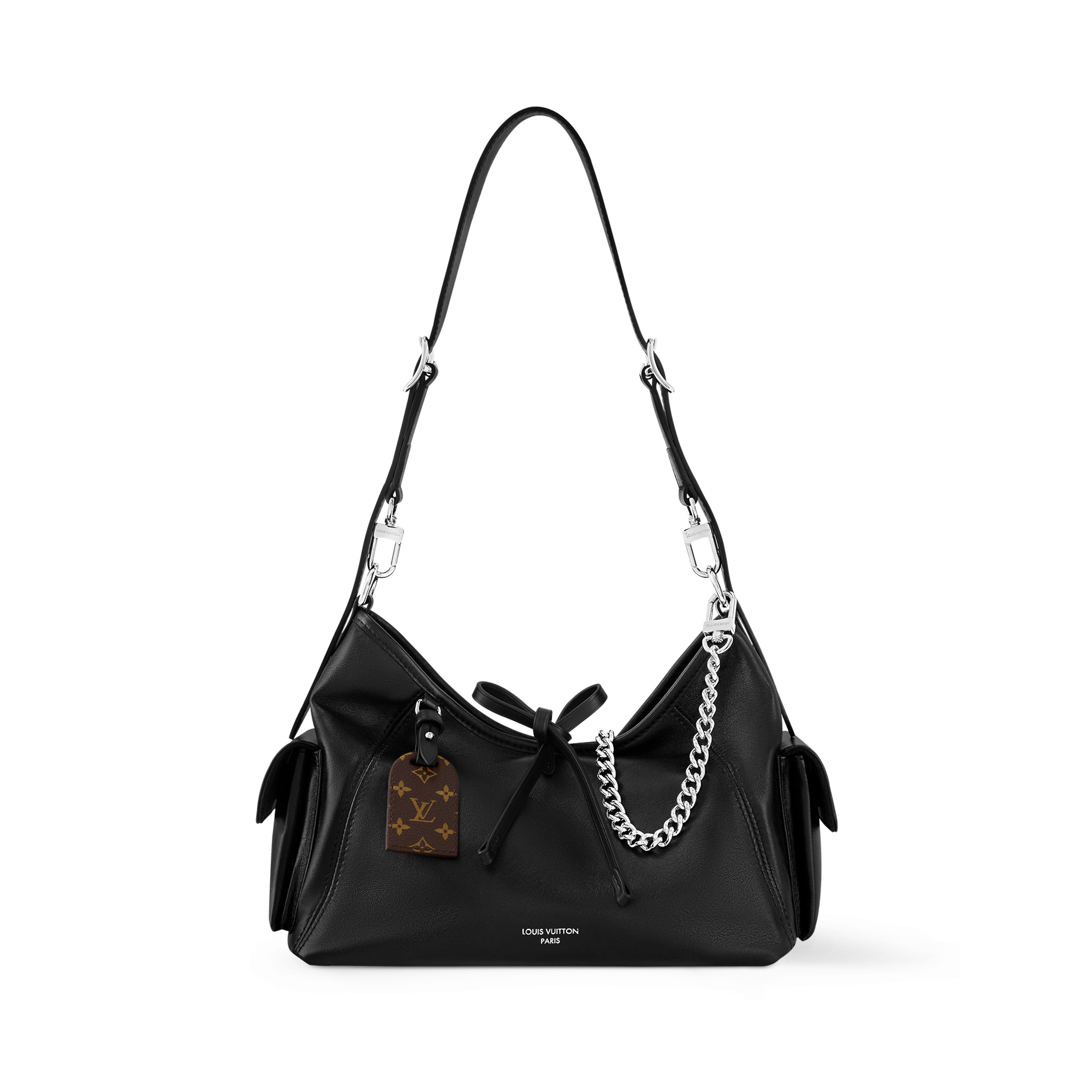 NIGO Louis Vuitton Women's Black Letter Logo Detachable Adjustable Shoulder Strap Lambskin Tote Handbag Shoulder Bag Bags #nigo99186