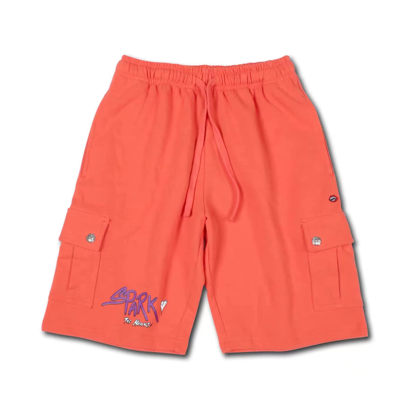 NIGO Chrome Hearts Men's and Women's Red Monogram Printed Mid Waist Tie Straight Casual Shorts Pants #nigo99196