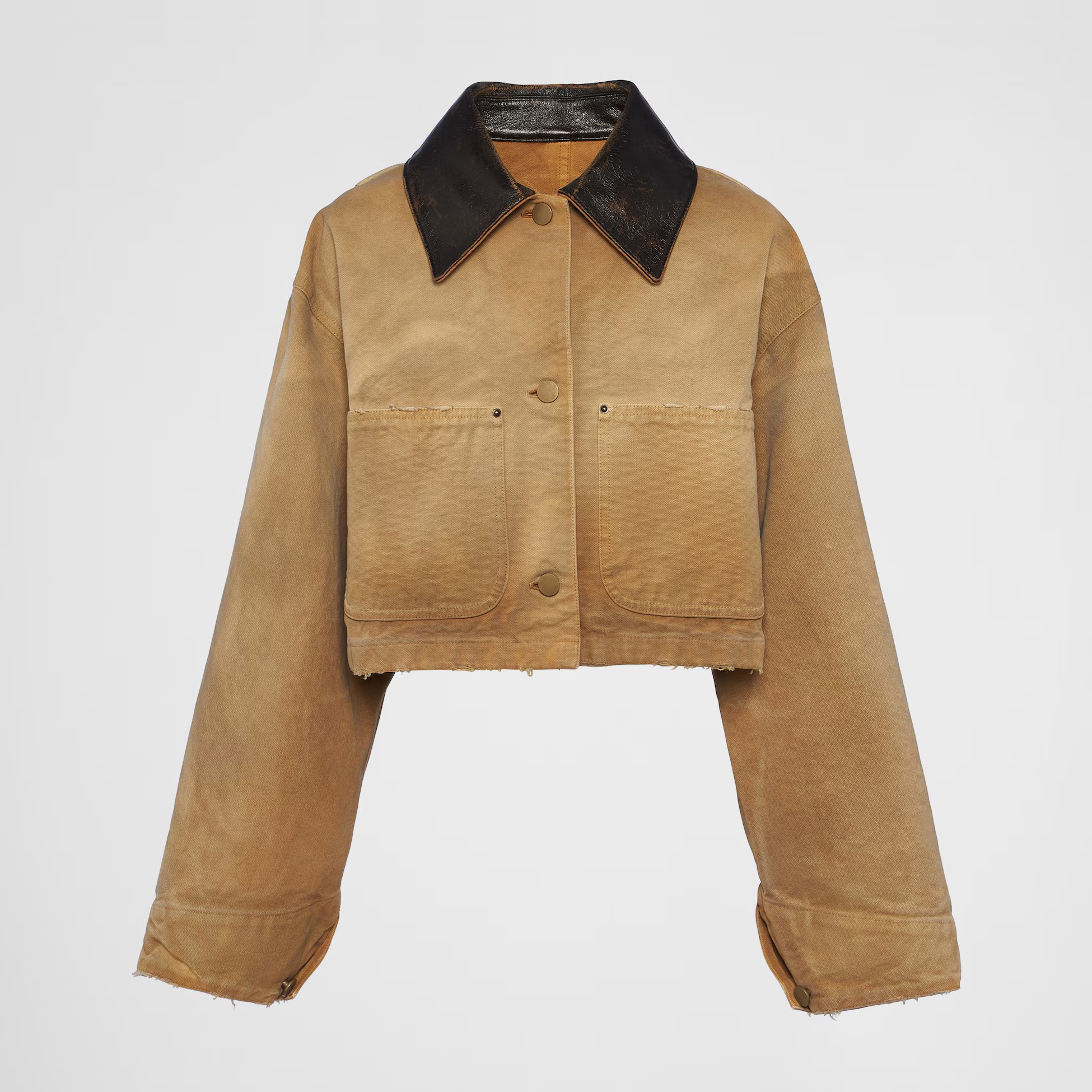 NIGO Prada Women Autumn and Winter Light Brown Logo Lapel Single Breasted Short Long Sleeve Jacket #nigo99214