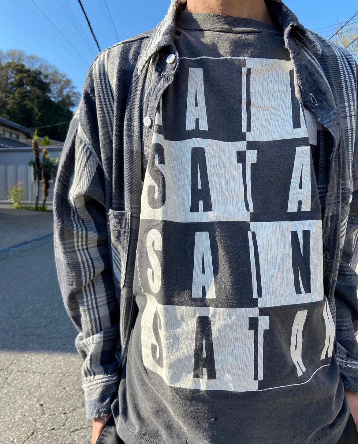 NIGO Saint Michael Men's Summer Cotton Casual Letter Printed Round Neck Pullover Fitted Black Short Sleeve T-Shirt Ngvp #nigo5376