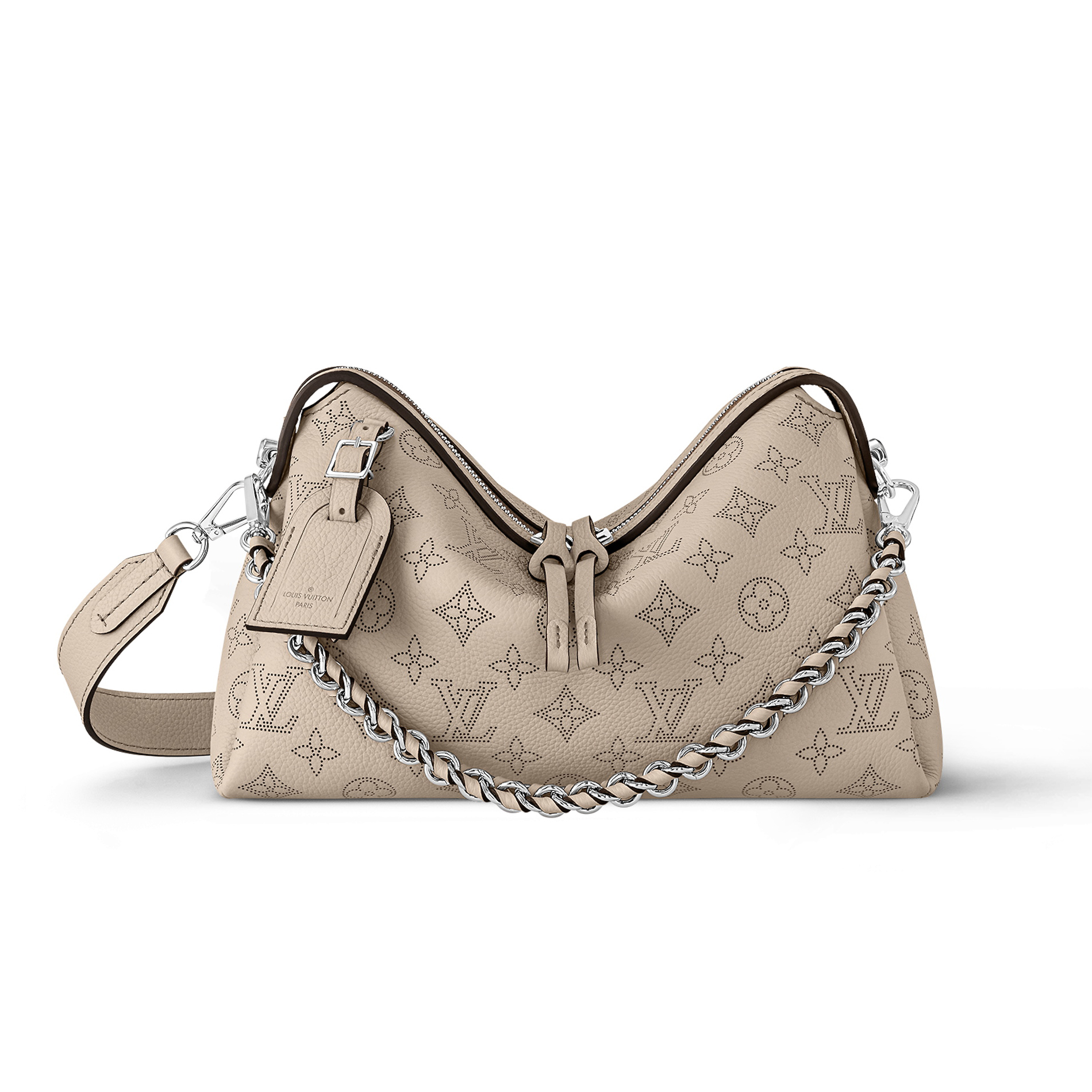 NIGO Louis Vuitton Mahina Hand It All Women's Solid Colour Hollow Logo Print Detachable Adjustable Shoulder Strap Zip Closure Shoulder Crossbody Bag Bags #nigo99219