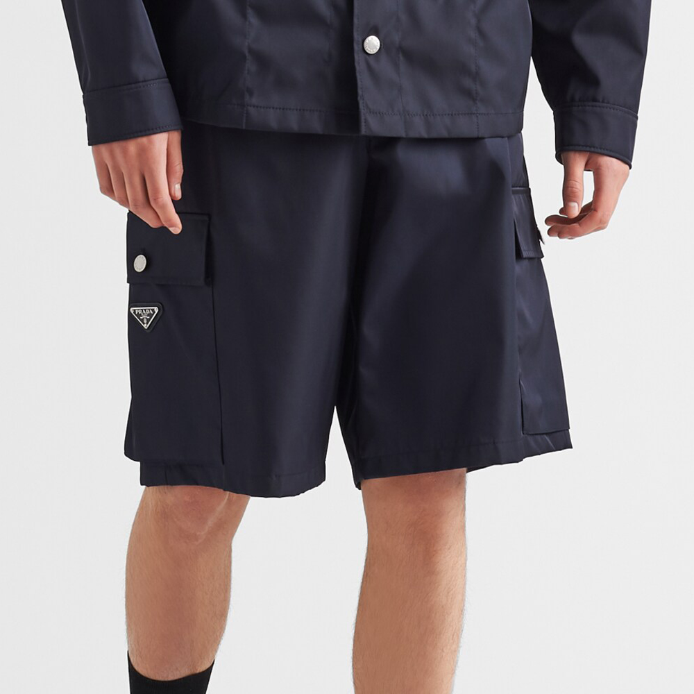 NIGO Prada Men's Summer Solid Colour Triangle Logo Nylon Casual Zip Up Shorts Pants #nigo99229