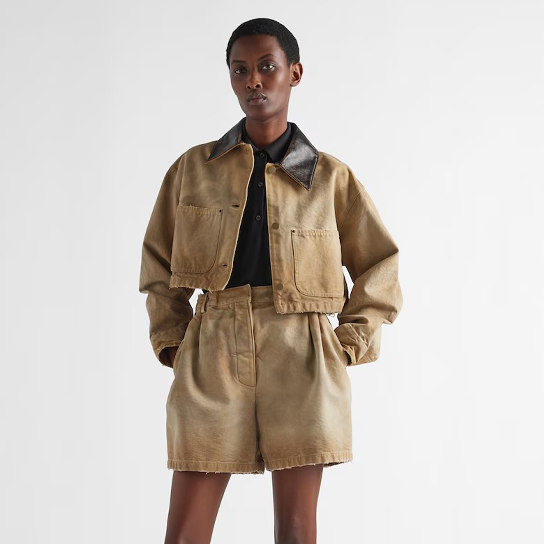 NIGO Prada Women's Spring And Autumn Colorblocking Lapel Single Breasted Long Sleeve Short Jacket Casual Solid Color Shorts Ngvp #nigo8261