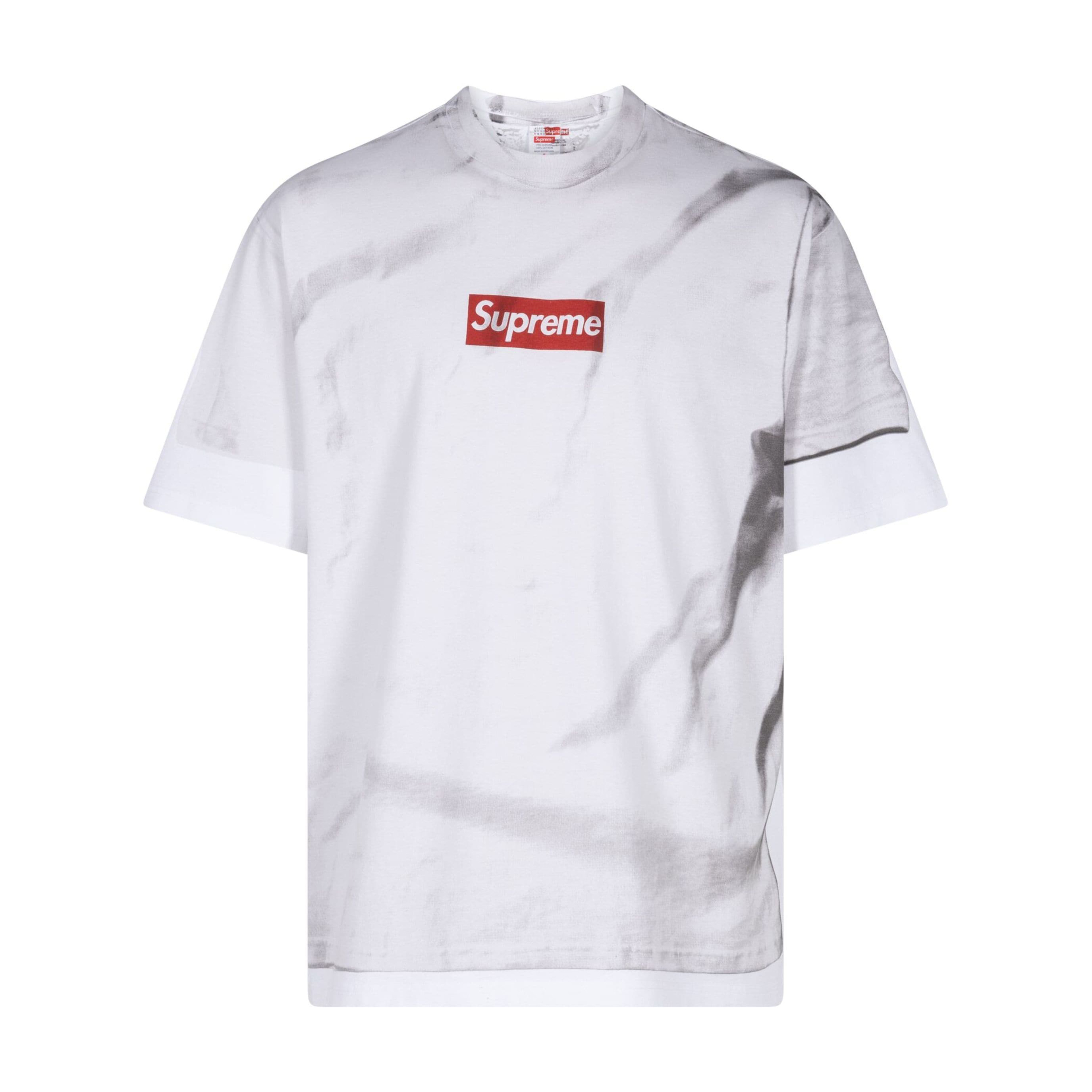 NIGO Supreme x MM6 Maison Margiela Men's and Women's Summer Deconstructed False Two Piece Square Logo Short Sleeve T-Shirt #nigo99239