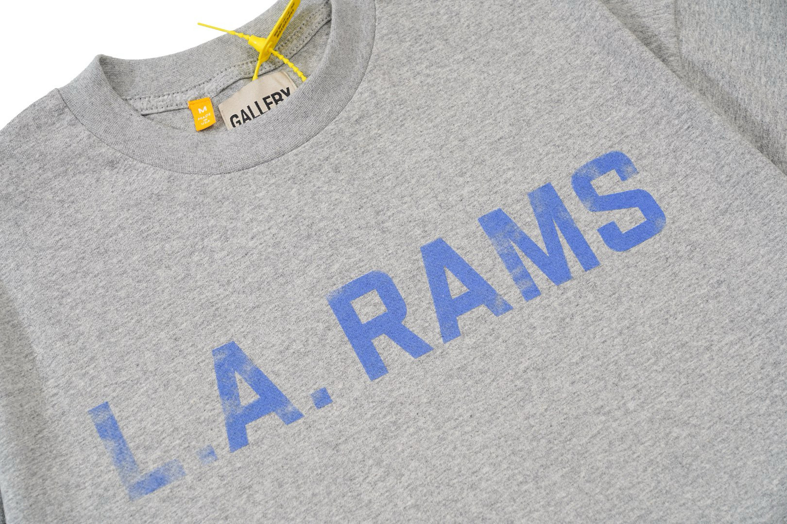 NIGO Gallery Dept. X LA Rams Vintage Heather Grey Tee Men's and Women's Summer Grey Letter Round Neck Short Sleeve T-Shirt #nigo99261