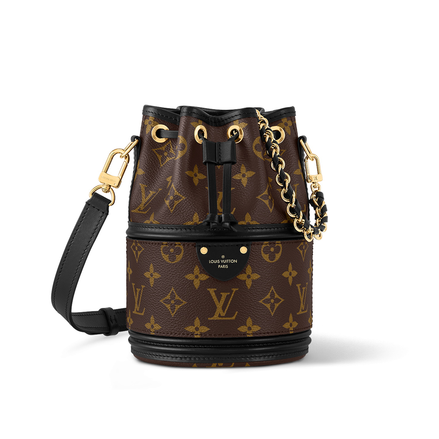 NIGO Louis Vuitton Canoé Women's Alphabet Printing Drawstring Closure Brown Black Canvas Spell Cowhide Bucket Bag Shoulder Crossbody Bags #nigo99267