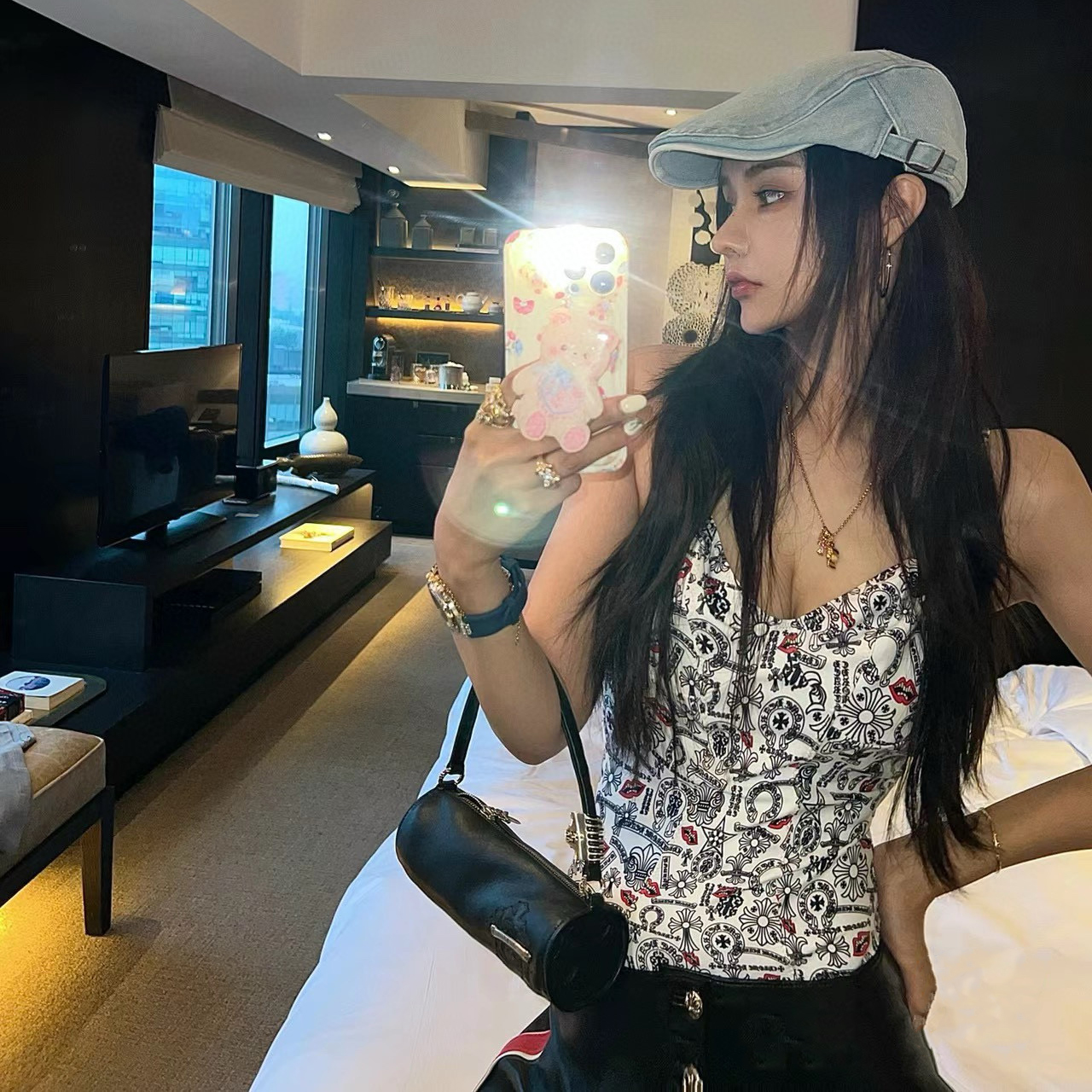 NIGO Chrome Hearts Women's Summer Simple Graffiti Print One Piece Swimsuit #nigo99283