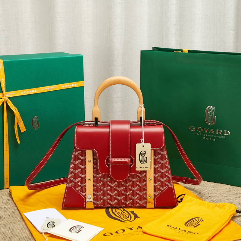 NIGO Goyard PM Saigon Exquisite Leather Printed Wooden Carrying Handle Crossbody Bag Bags #nigo99278