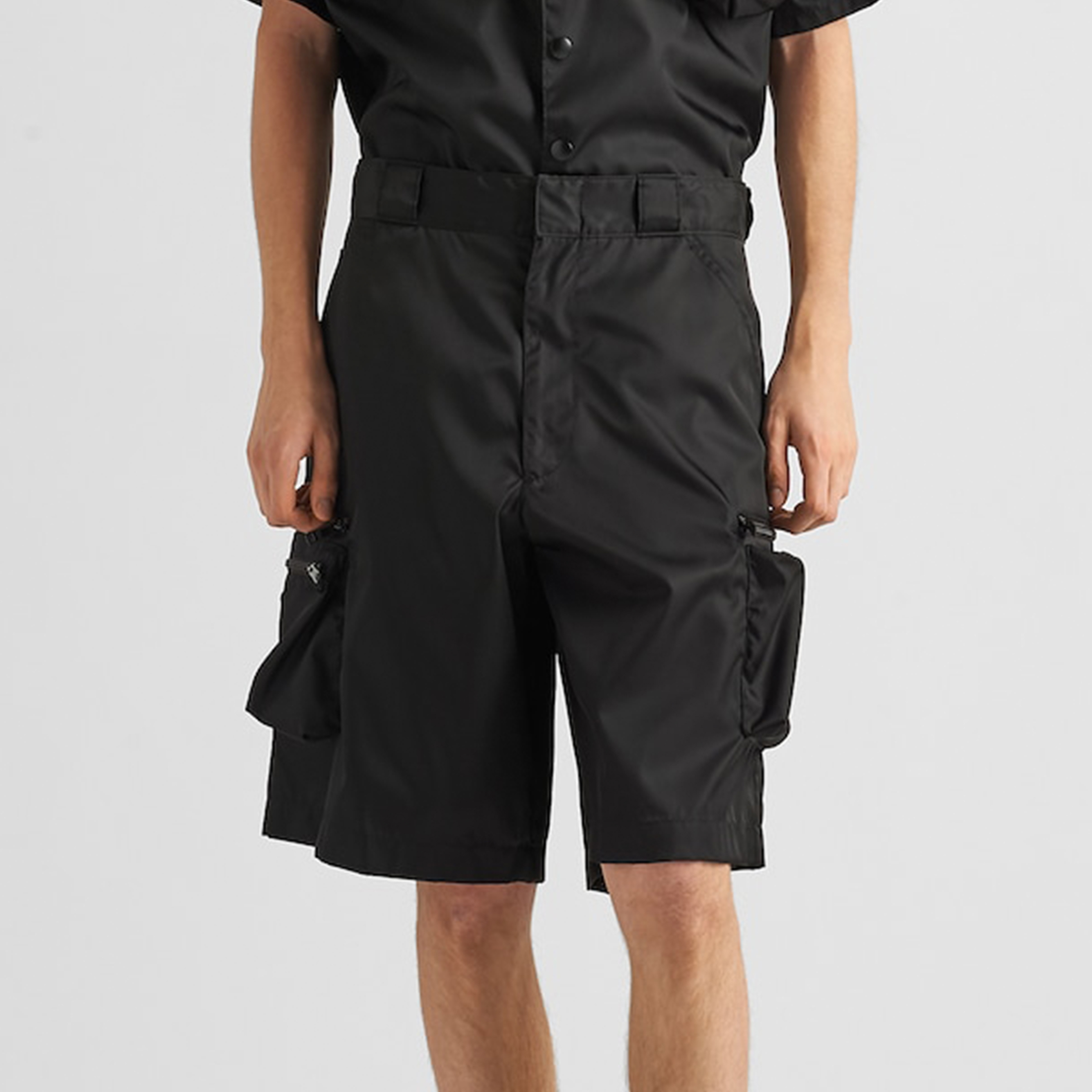 NIGO Prada Men's Spring Summer Super Cool Pocket Shorts Thin Black High Street Casual Comfortable Shorts #nigo99289
