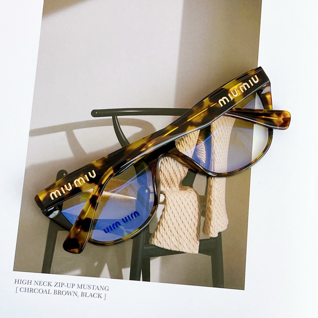 NIGO MiuMiu Women's Four Seasons Fashion Temperament Luxury Tortoiseshell Colorblocking Blue Eyeglasses Letter Models Accessories #nigo99294